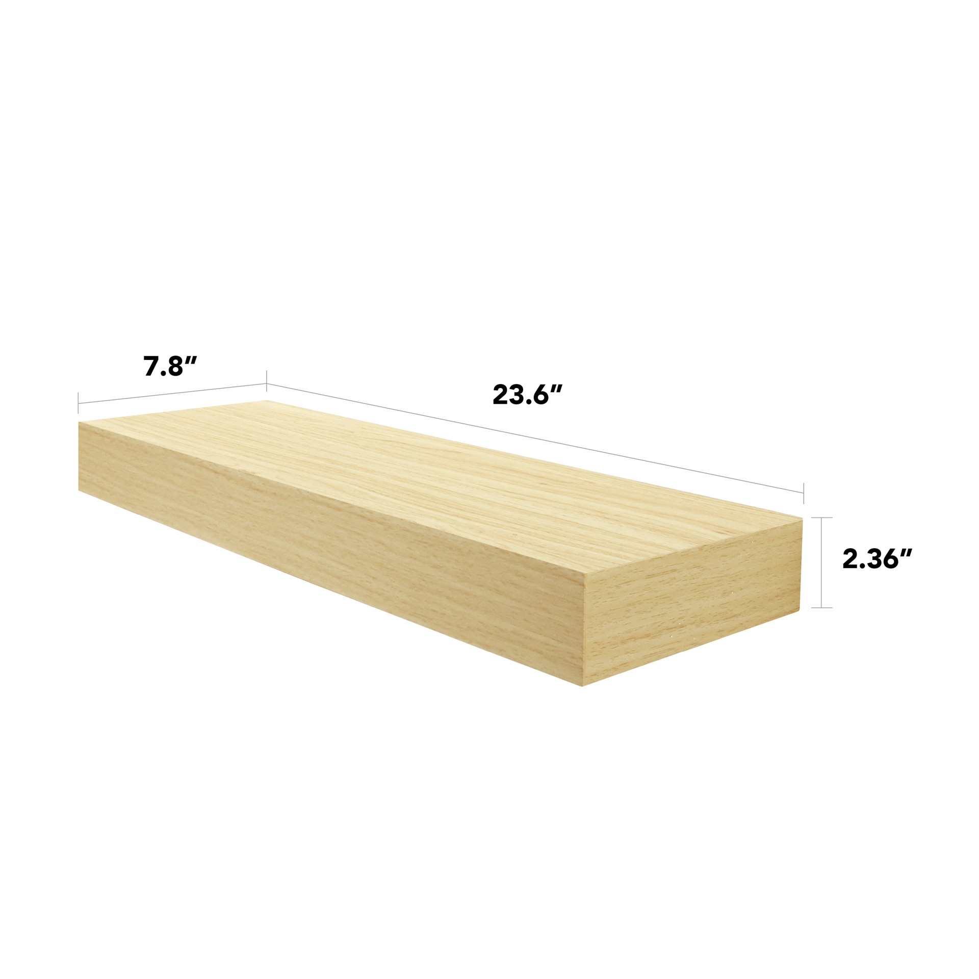slide 4 of 6, allen + roth 7.8-in D x 36.4-in L Light Wood MDF Rectangular Floating shelf, 1 ct