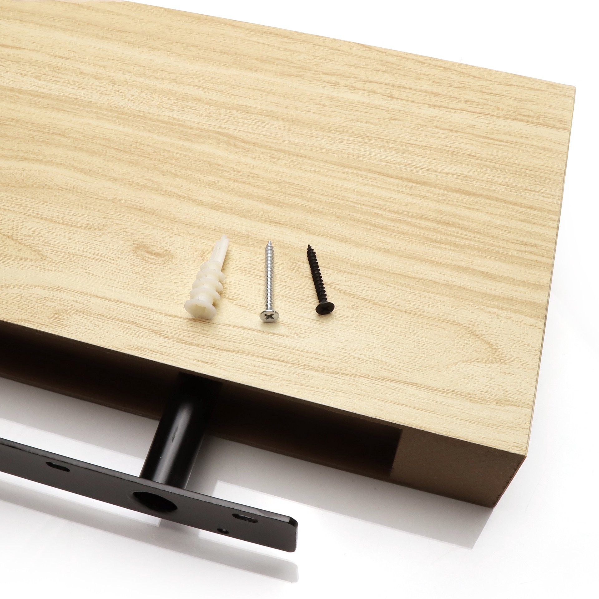 slide 6 of 6, allen + roth 7.8-in D x 36.4-in L Light Wood MDF Rectangular Floating shelf, 1 ct