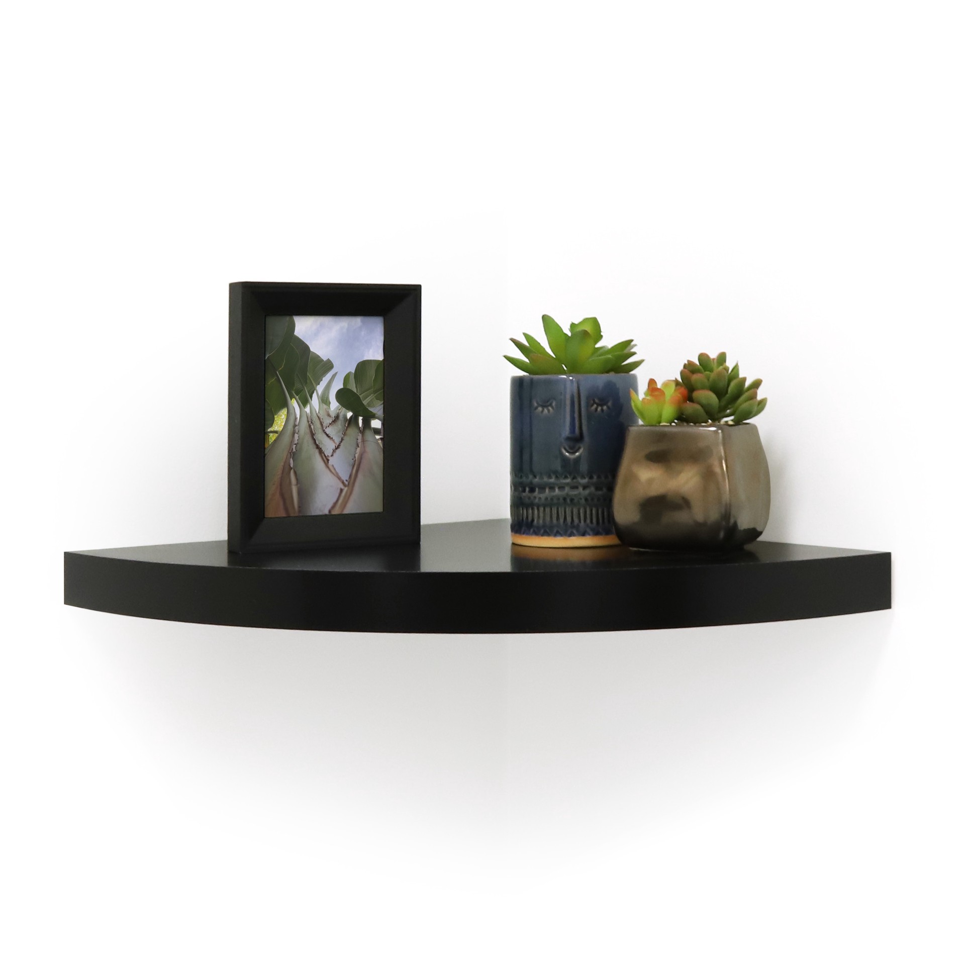 slide 1 of 6, allen + roth 15.7-in D x 15.7-in L Black MDF Angular Corner Floating shelf, 1 ct