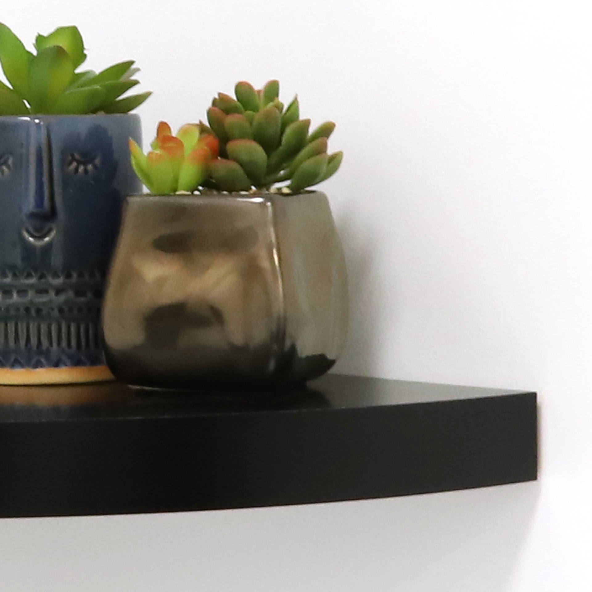 slide 3 of 6, allen + roth 15.7-in D x 15.7-in L Black MDF Angular Corner Floating shelf, 1 ct