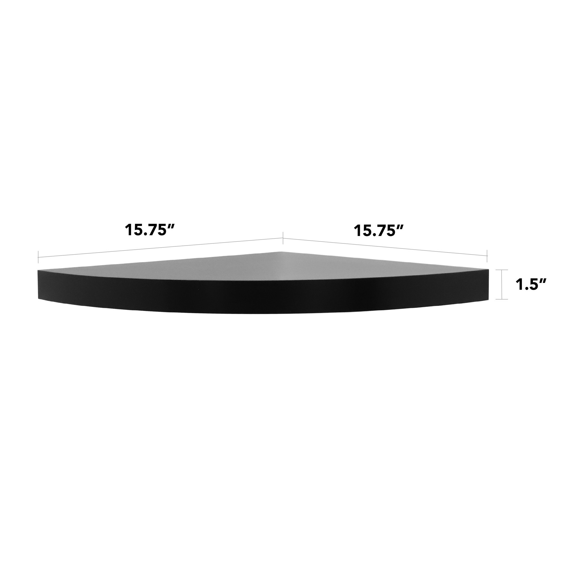 slide 4 of 6, allen + roth 15.7-in D x 15.7-in L Black MDF Angular Corner Floating shelf, 1 ct