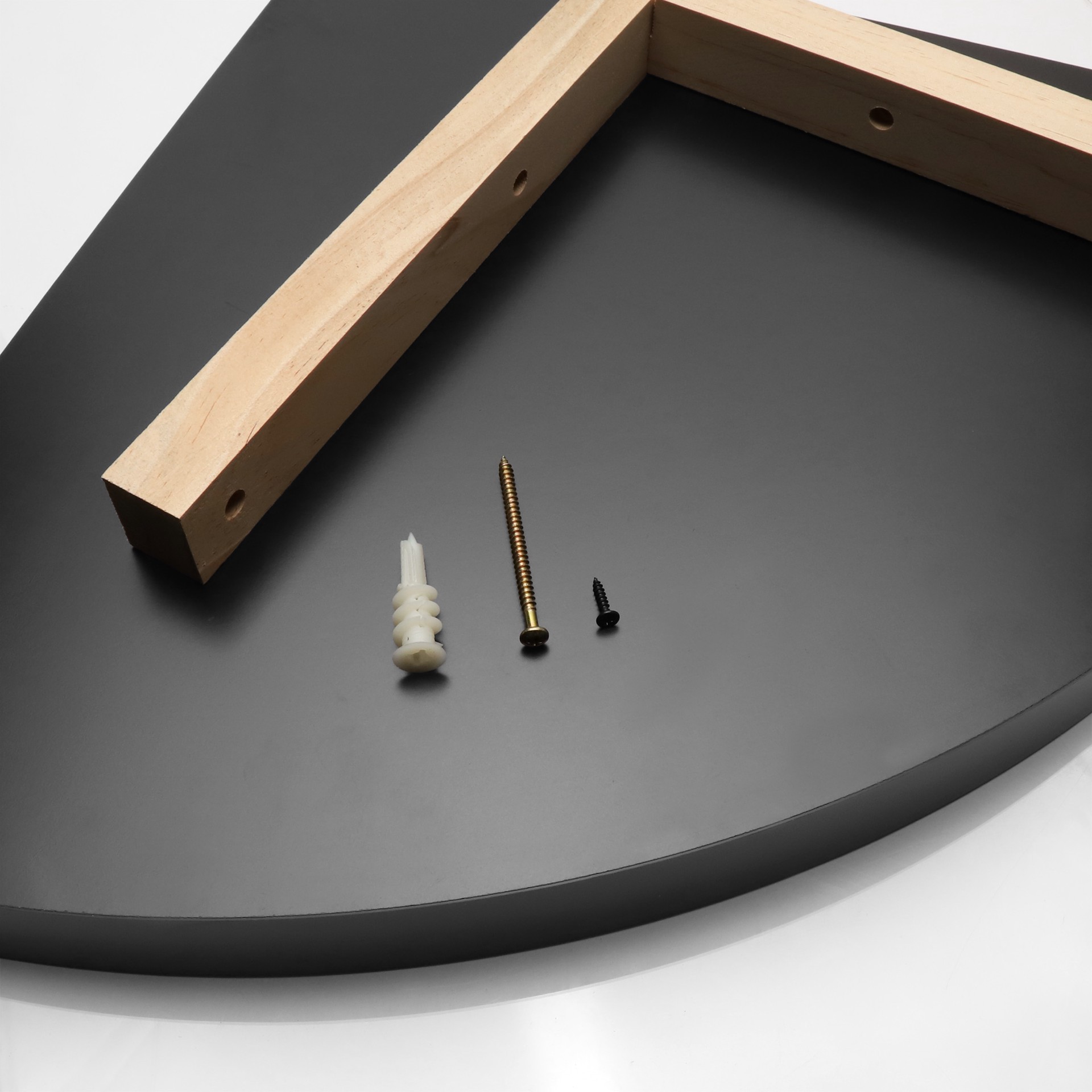 slide 6 of 6, allen + roth 15.7-in D x 15.7-in L Black MDF Angular Corner Floating shelf, 1 ct