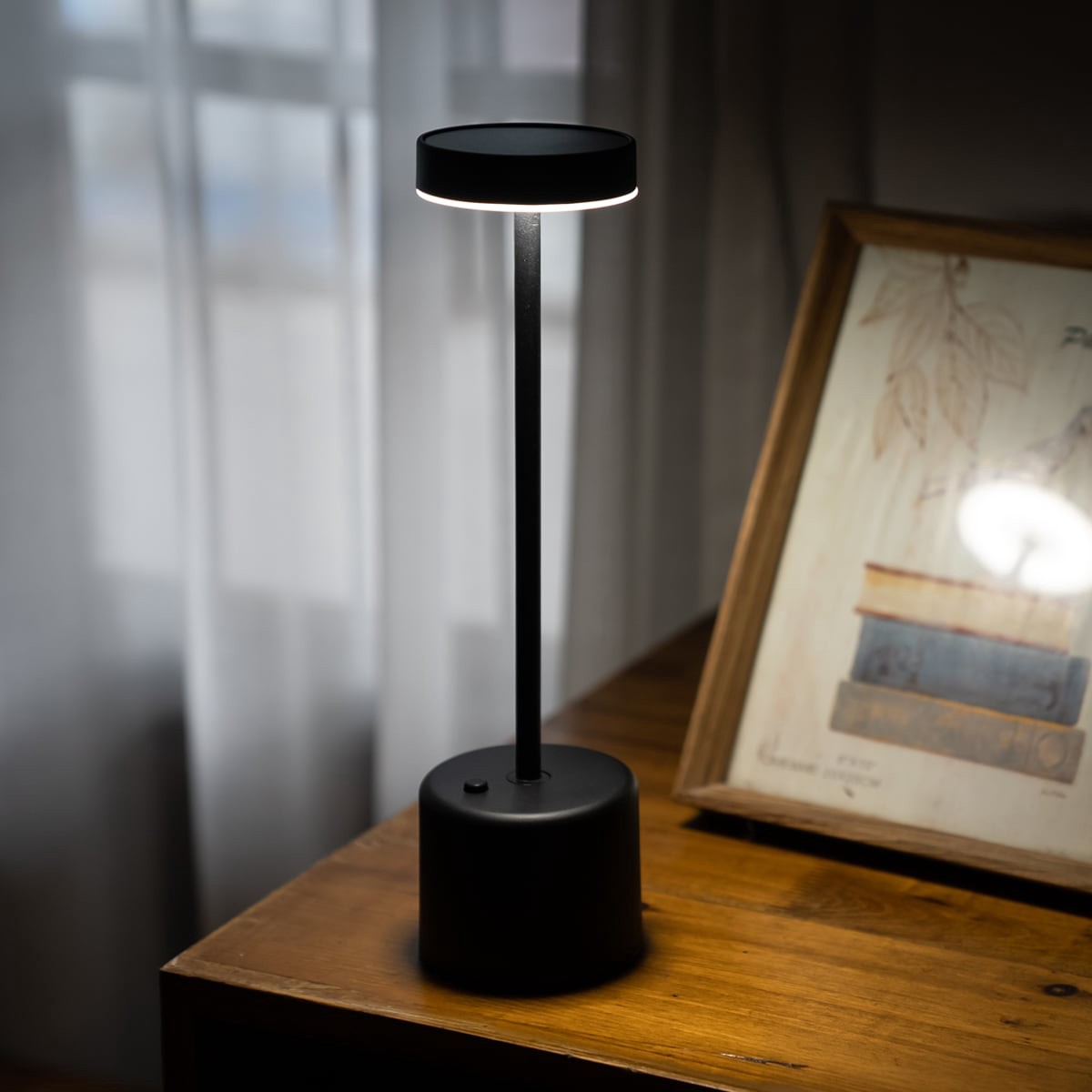 slide 4 of 6, Harbor Breeze 3.46-in x 12.59-in Black Metal Solar Outdoor Decorative Lantern, 1 ct