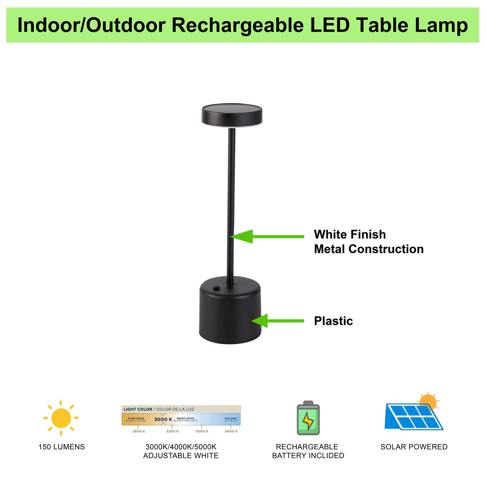 slide 5 of 6, Harbor Breeze 3.46-in x 12.59-in Black Metal Solar Outdoor Decorative Lantern, 1 ct