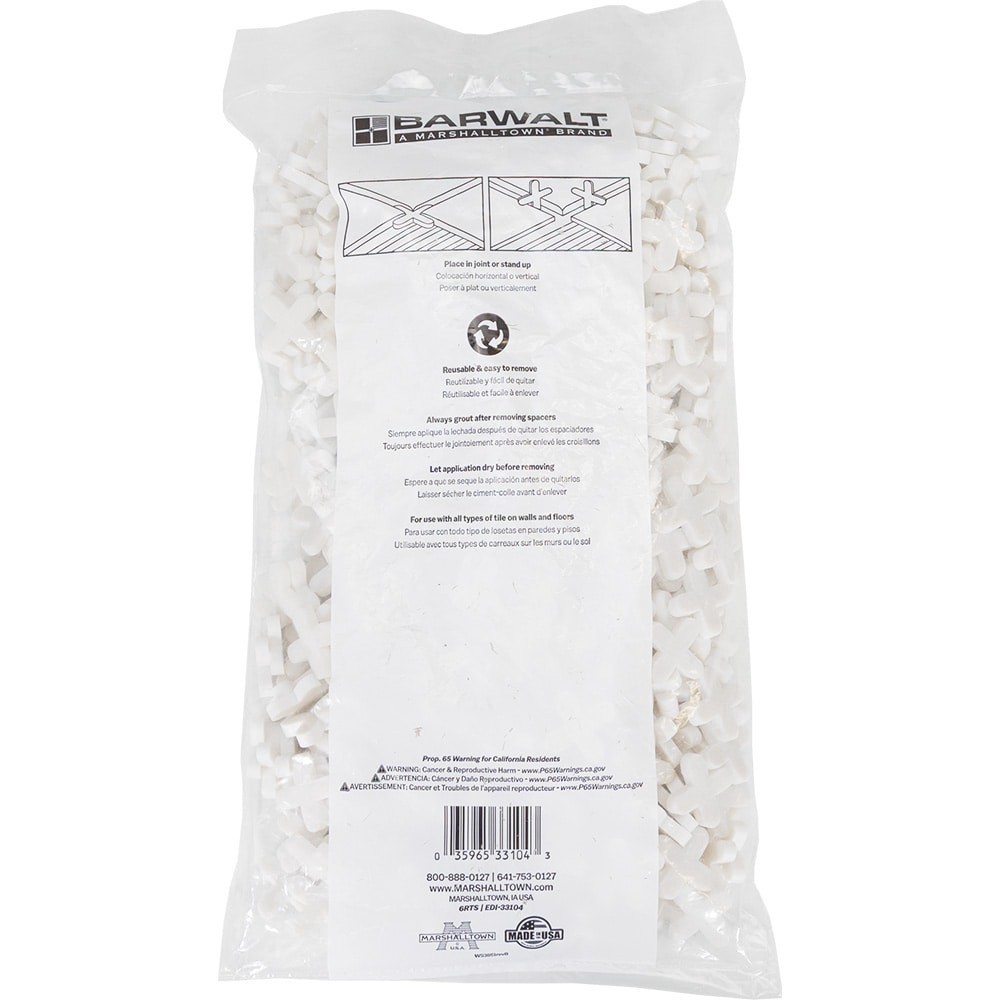 slide 4 of 4, BARWALT 1/4-in Rubber X-shaped Tile Spacer and Leveling System ( 500 -Pack ), 1 ct