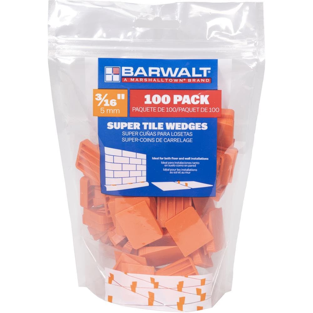 slide 5 of 6, BARWALT 3/16-in Plastic Wedge Tile Spacer and Leveling System ( 100 -Pack ), 1 ct