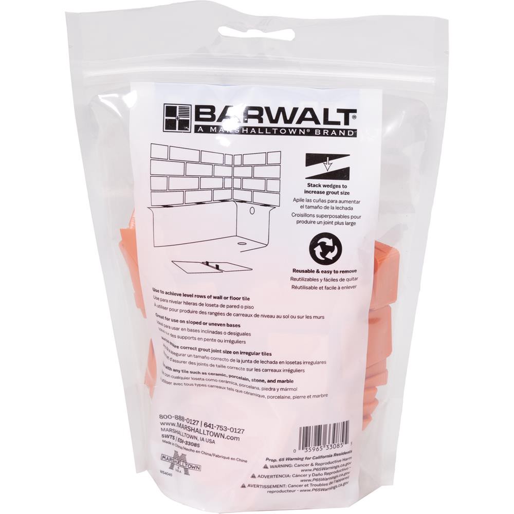 slide 6 of 6, BARWALT 3/16-in Plastic Wedge Tile Spacer and Leveling System ( 100 -Pack ), 1 ct