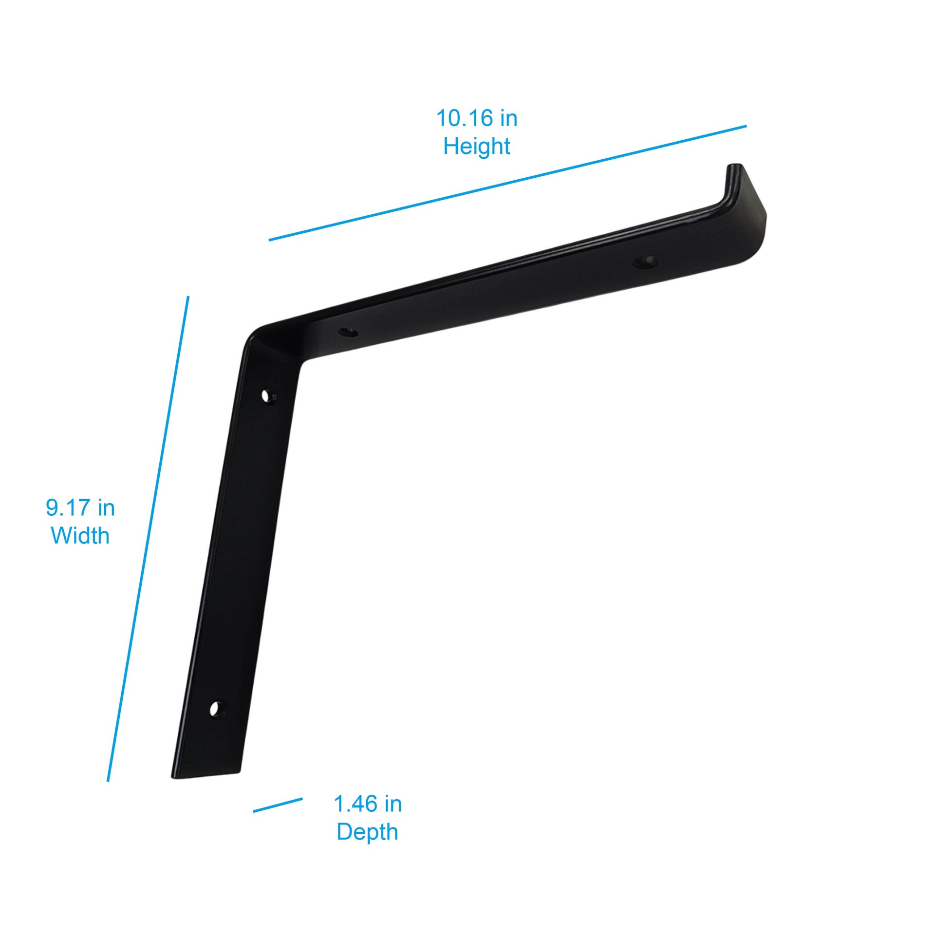 slide 4 of 6, Style Selections 10.16-in L x 9.17-in W x 1.46-in D Black Shelf bracket, 1 ct