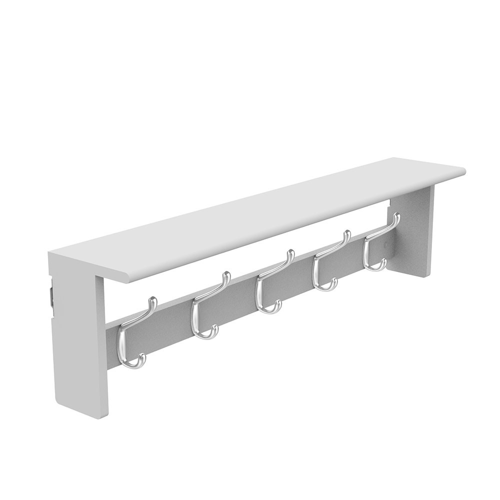 slide 1 of 5, allen + roth 5 -Hook 27-in x 7-in H White/Nickel Decorative Wall Hook ( 35-lb Capacity), 1 ct