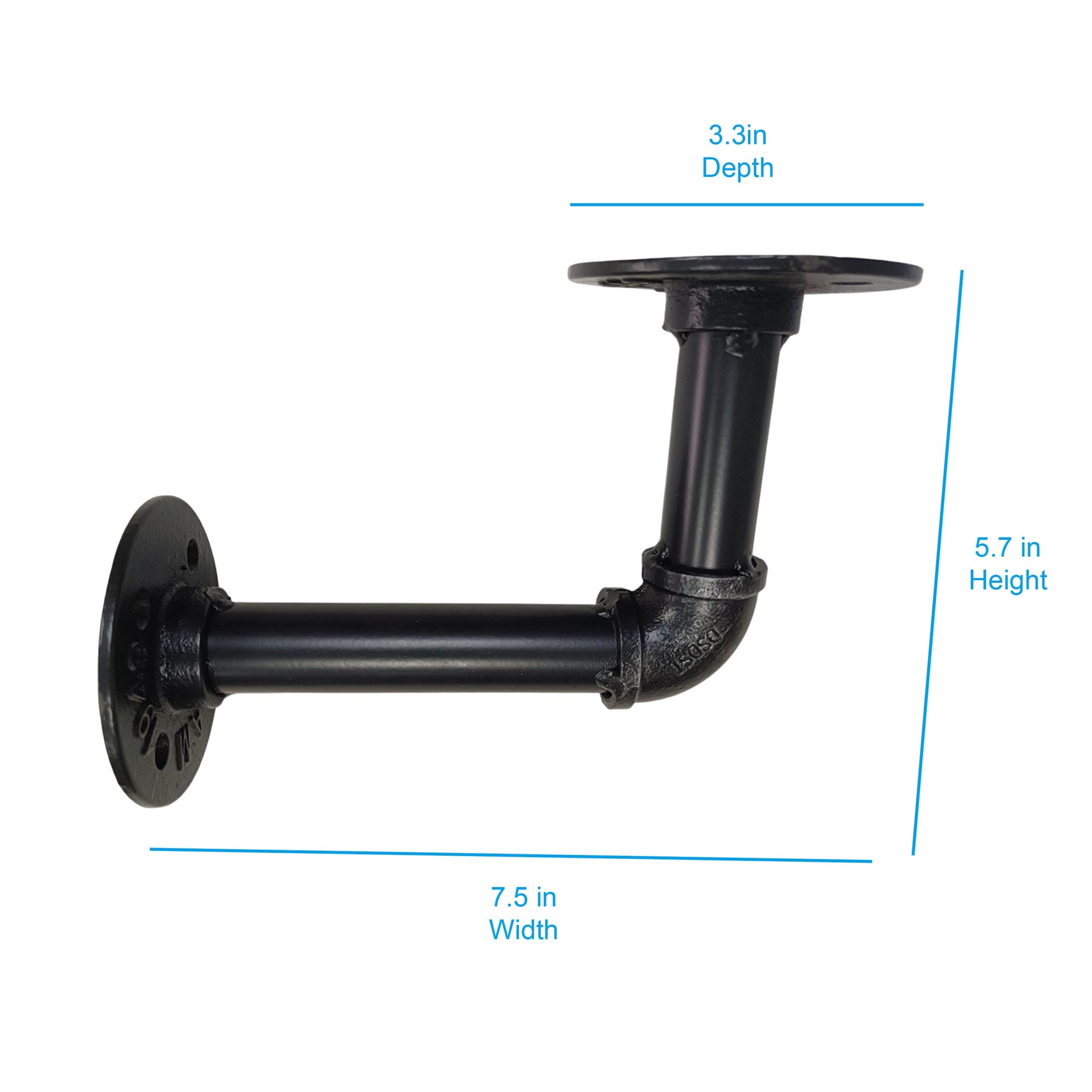 slide 4 of 6, Style Selections 7.56-in L x 3.35-in W x 5.75-in D Black Shelf bracket, 1 ct