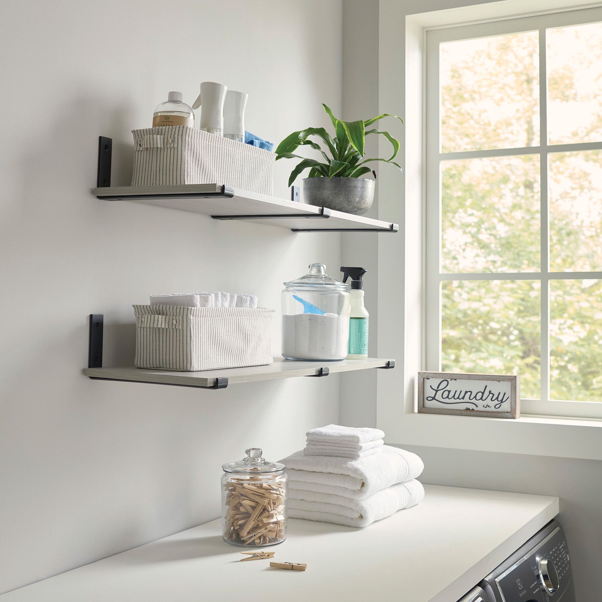 slide 3 of 6, Style Selections 12.4-in L x 5.24-in W x 1.46-in D Black Shelf bracket, 1 ct