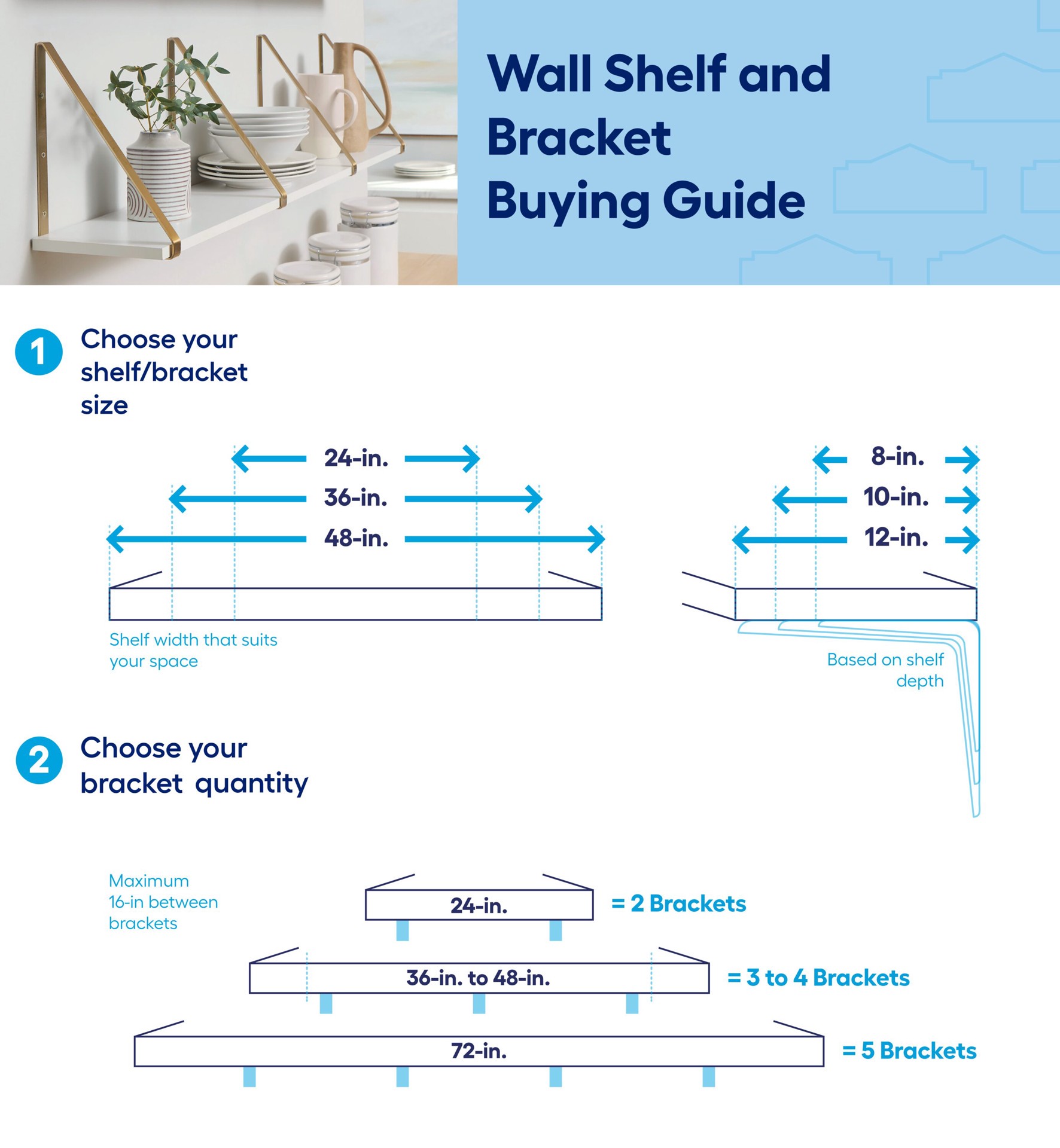 slide 2 of 6, Style Selections 9.25-in L x 9.25-in W x 1.5-in D White Shelf bracket, 1 ct