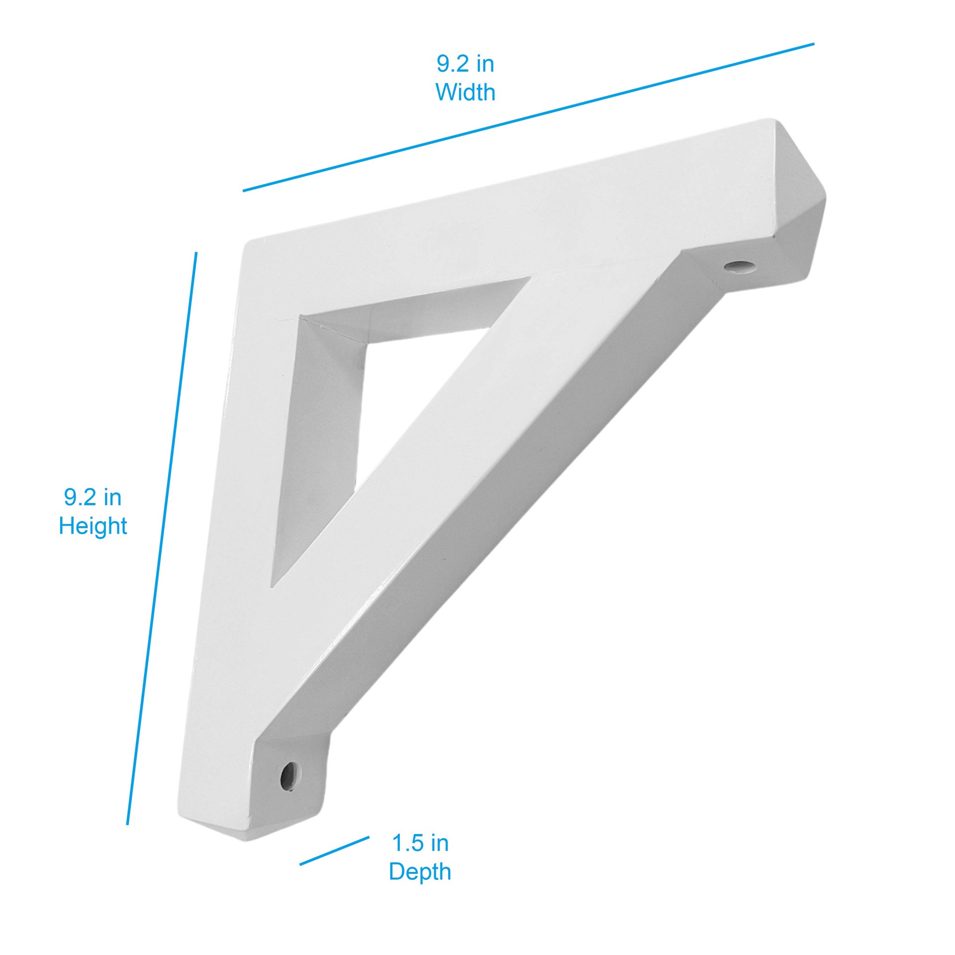 slide 5 of 6, Style Selections 9.25-in L x 9.25-in W x 1.5-in D White Shelf bracket, 1 ct