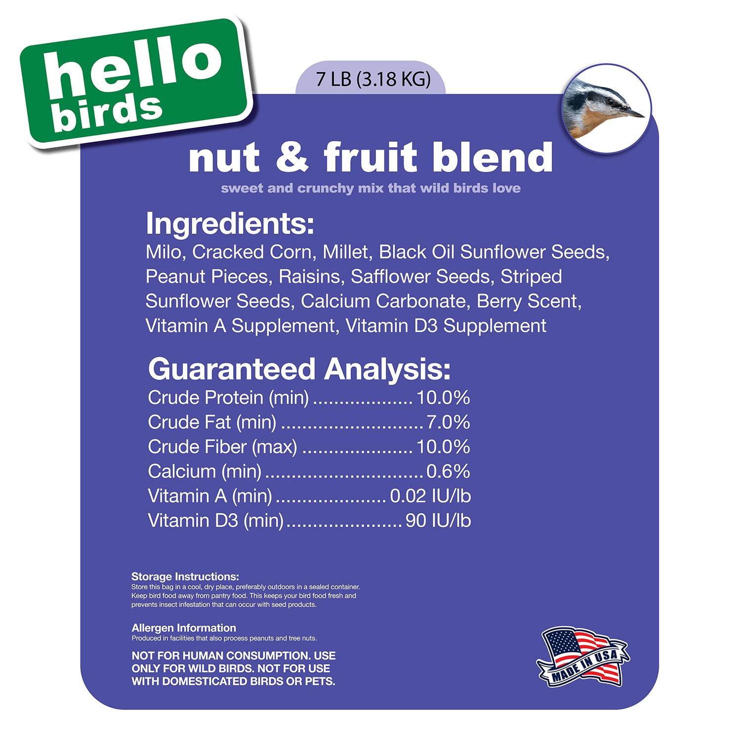 slide 2 of 5, Hello Birds Nut & Fruit Blend Ready-to-use Bird Seed 7-lb, 1 ct