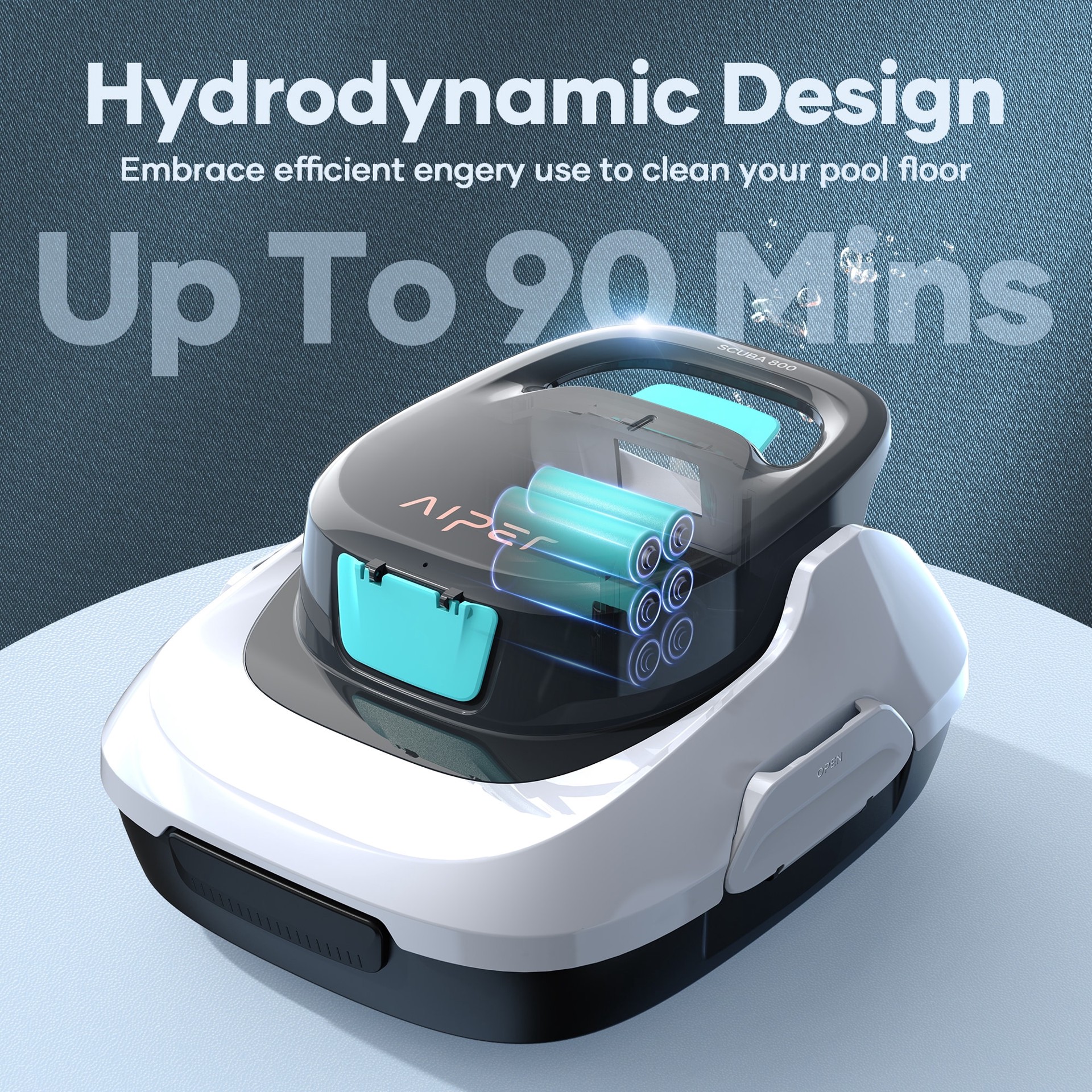 slide 3 of 6, Aiper Scuba 800 Cordless 3.5-in Robotic Pool Vacuum, 1 ct