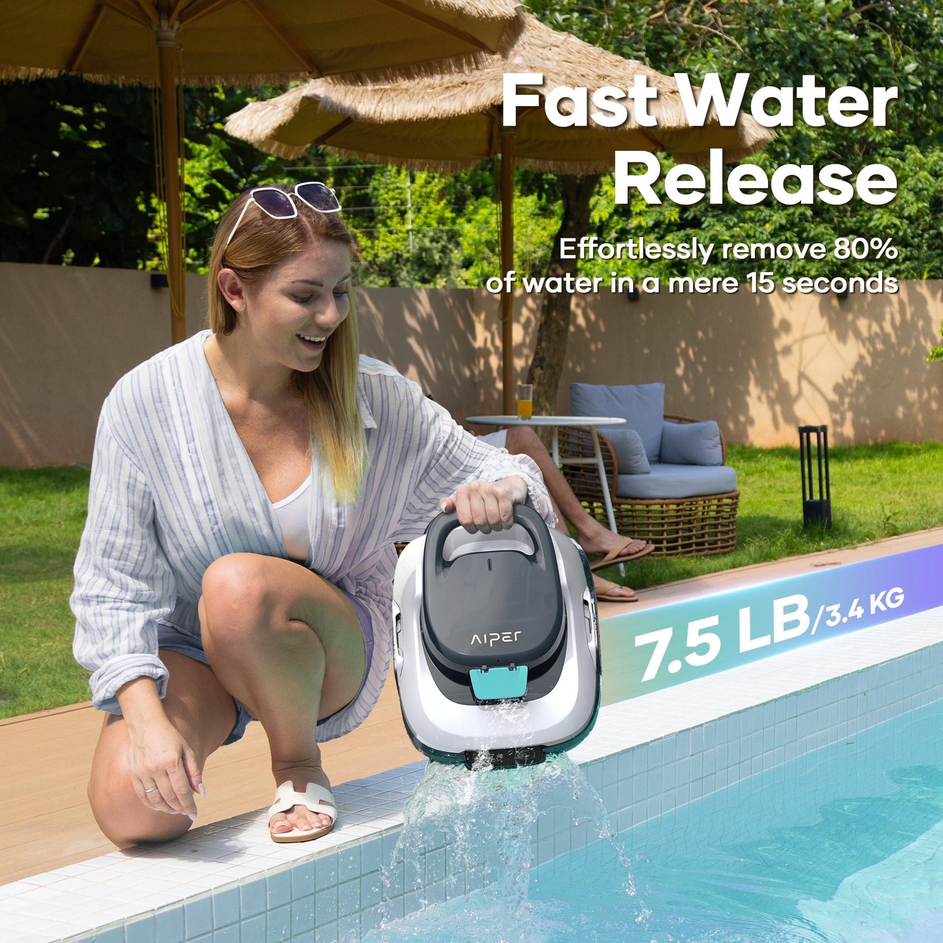 slide 4 of 6, Aiper Scuba 800 Cordless 3.5-in Robotic Pool Vacuum, 1 ct