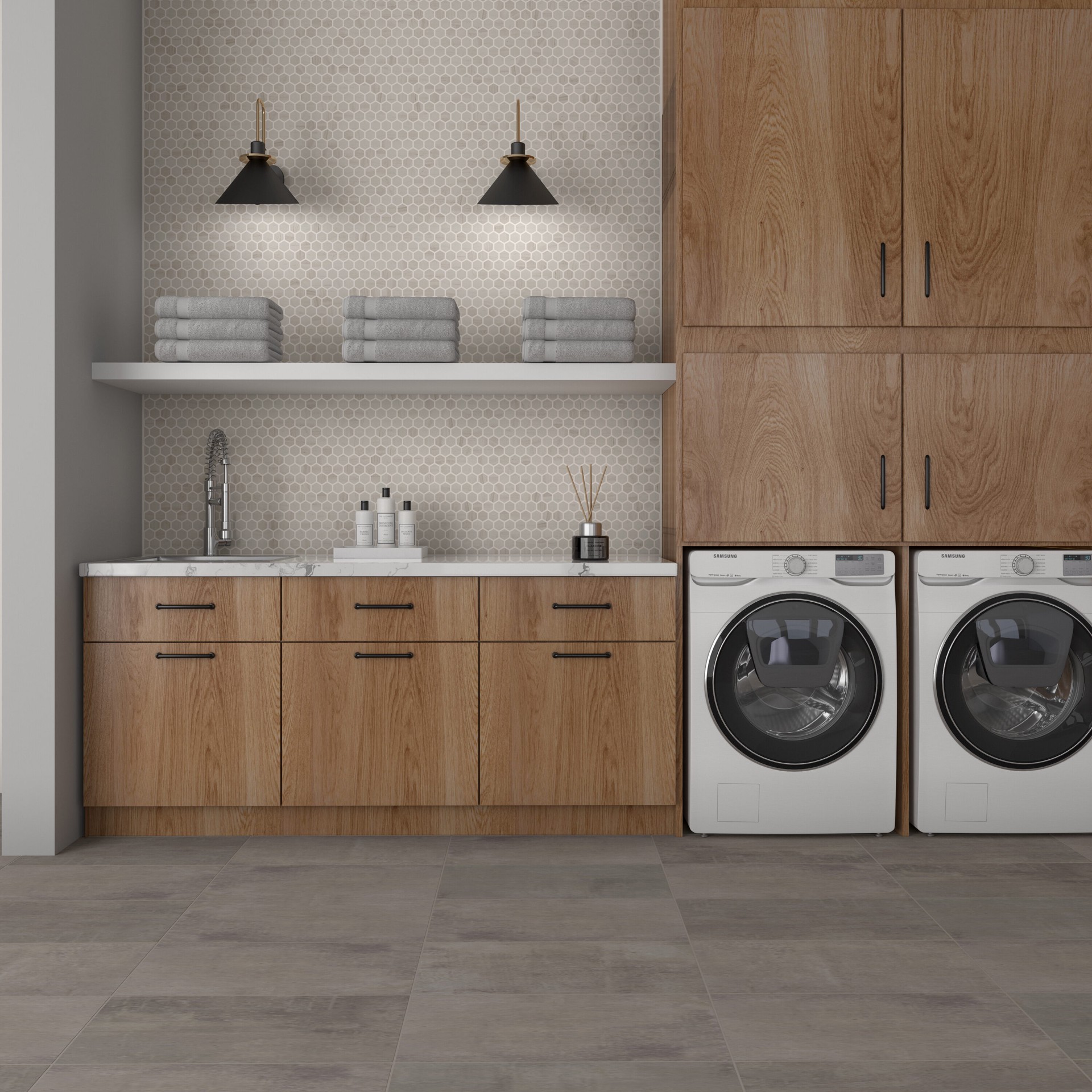 slide 2 of 6, STAINMASTER New Castle Marble 10-in x 12-in Matte Ceramic Hexagon Mosaic Floor and Wall Tile ( 0.81-sq ft Piece ), 1 ct