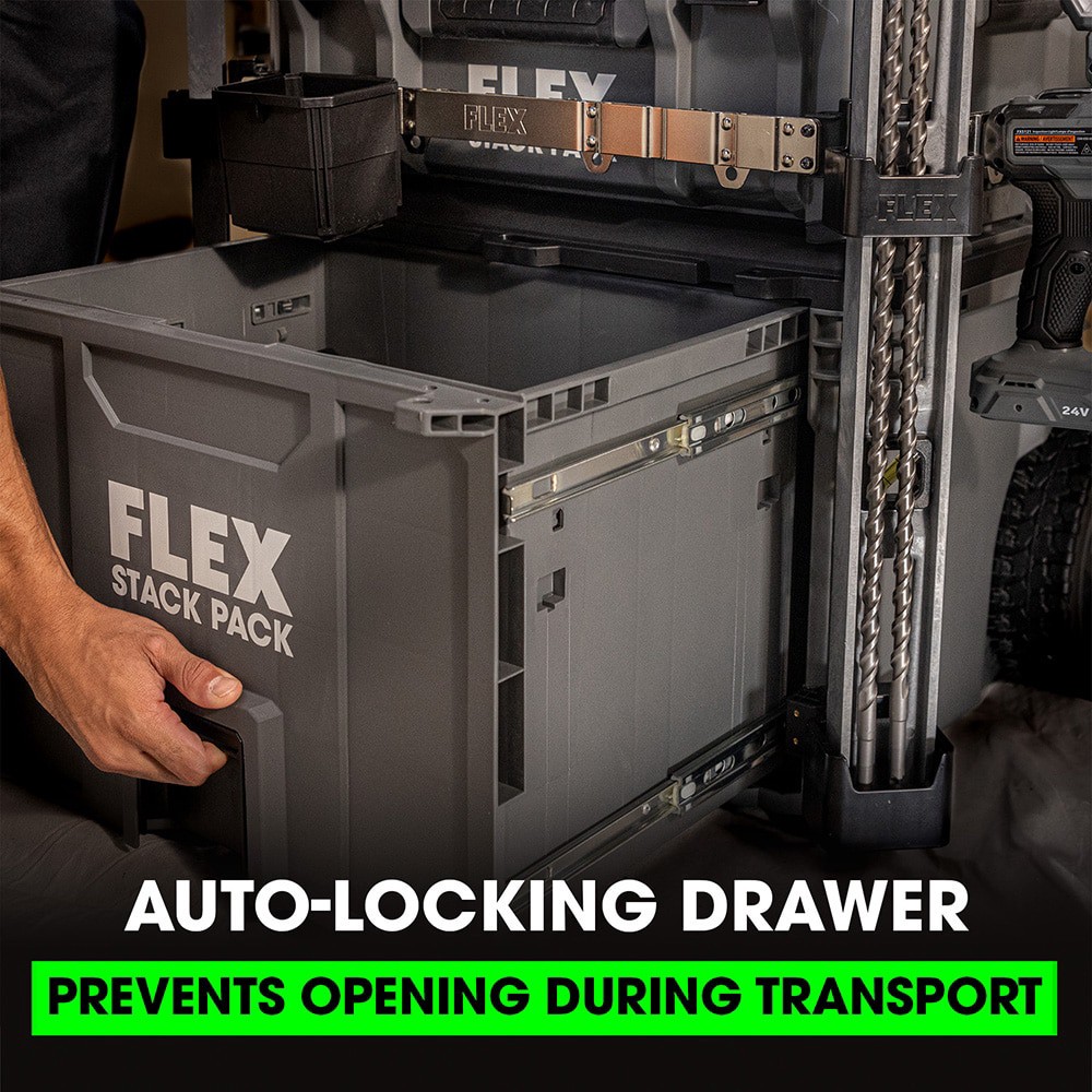 slide 2 of 6, FLEX STACK PACK 24.21-in W x 19.67-in H x 19.75-in D Gray Polypropylene Rolling Tool Box, 1 ct