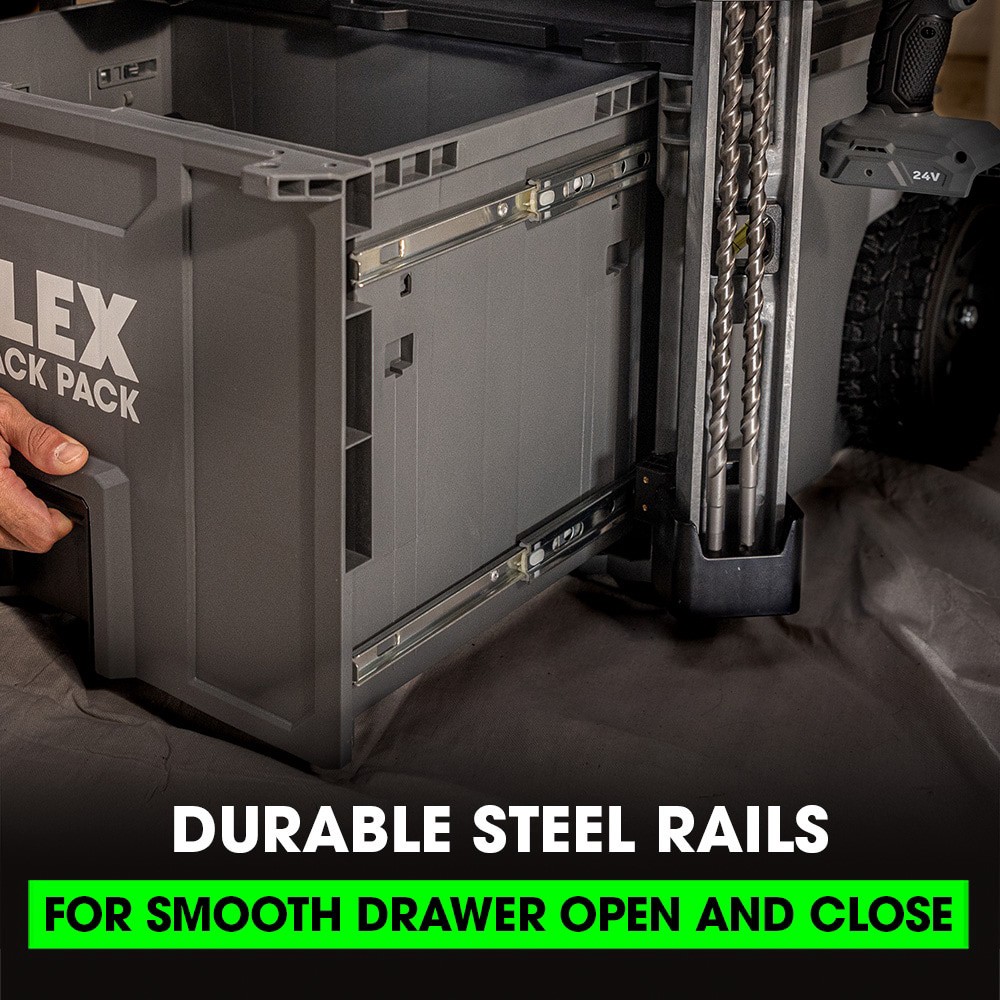 slide 3 of 6, FLEX STACK PACK 24.21-in W x 19.67-in H x 19.75-in D Gray Polypropylene Rolling Tool Box, 1 ct