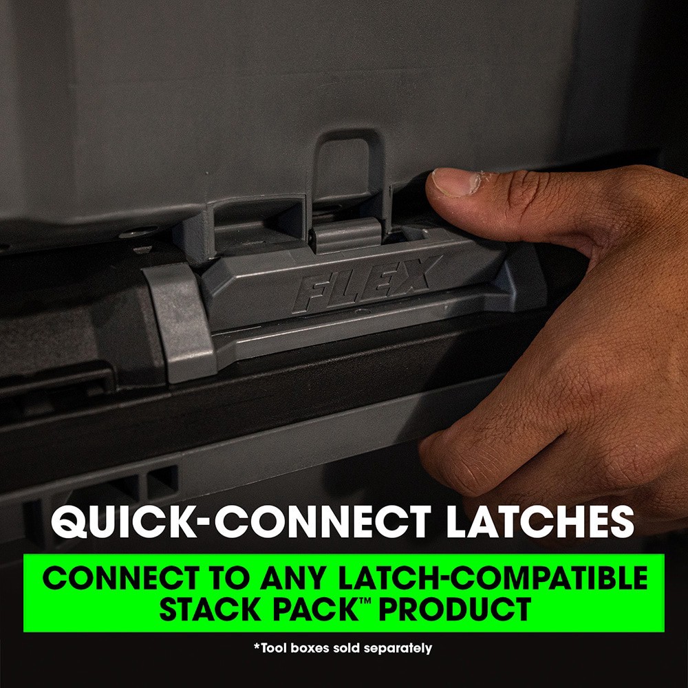 slide 5 of 6, FLEX STACK PACK 24.21-in W x 19.67-in H x 19.75-in D Gray Polypropylene Rolling Tool Box, 1 ct