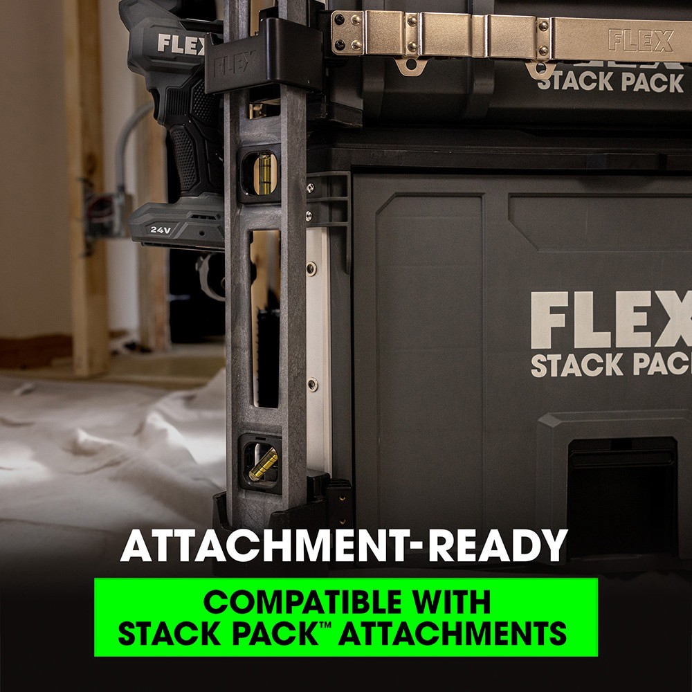 slide 6 of 6, FLEX STACK PACK 24.21-in W x 19.67-in H x 19.75-in D Gray Polypropylene Rolling Tool Box, 1 ct