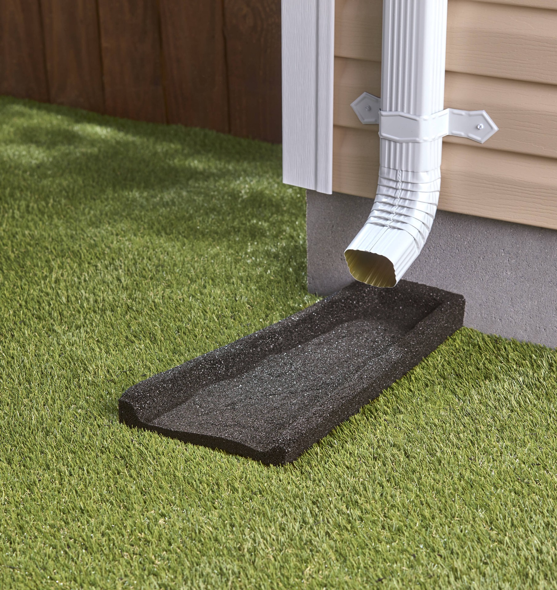 slide 3 of 6, GroundSmart Splash Block Rubber 1.8-ft Black Splash block, 1 ct