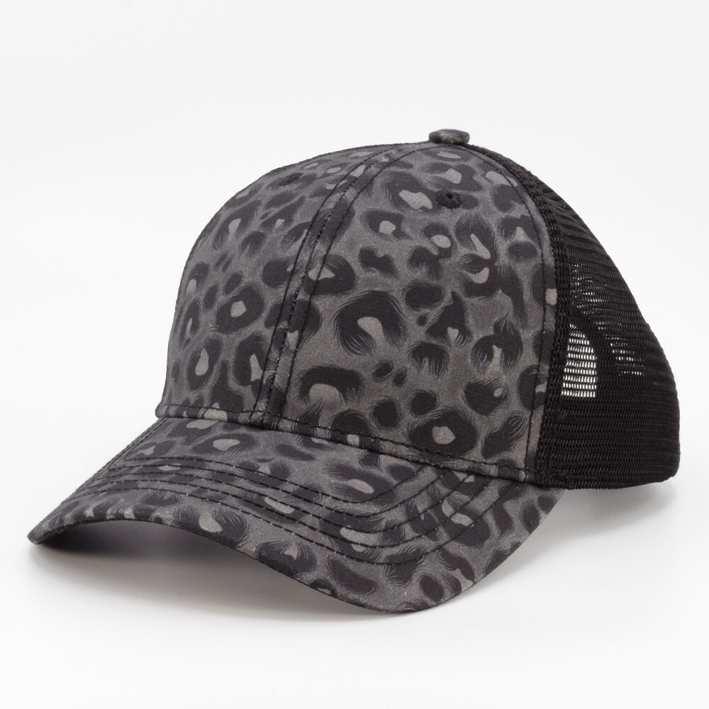 slide 2 of 4, Infinity Brands Women's Black Leopard/Black Cotton Baseball cap, 1 ct