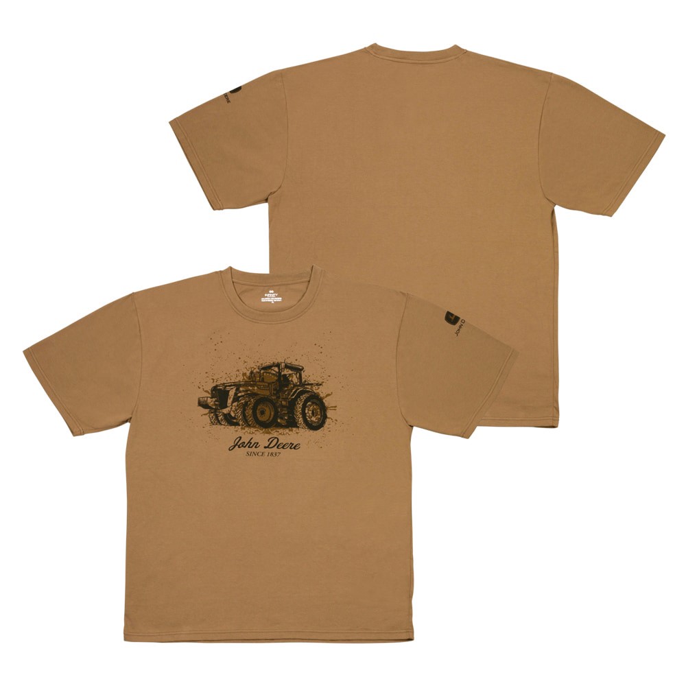 slide 3 of 4, John Deere Men's Brown Medium weight Jersey Short sleeve T-shirt ( 3XL ), 1 ct