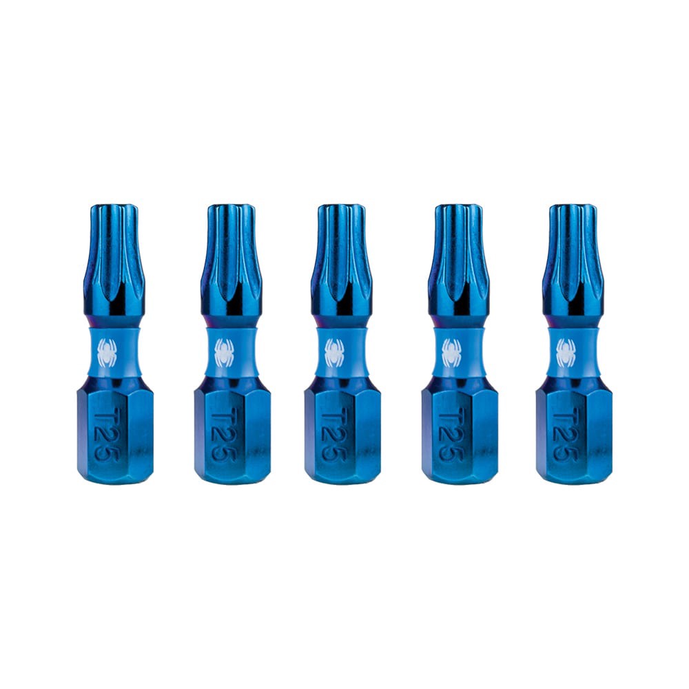 slide 1 of 6, Spyder Mach-Blue T25 1/4-in x 1-in Torx Impact Driver Bit 5 -Piece, 1 ct