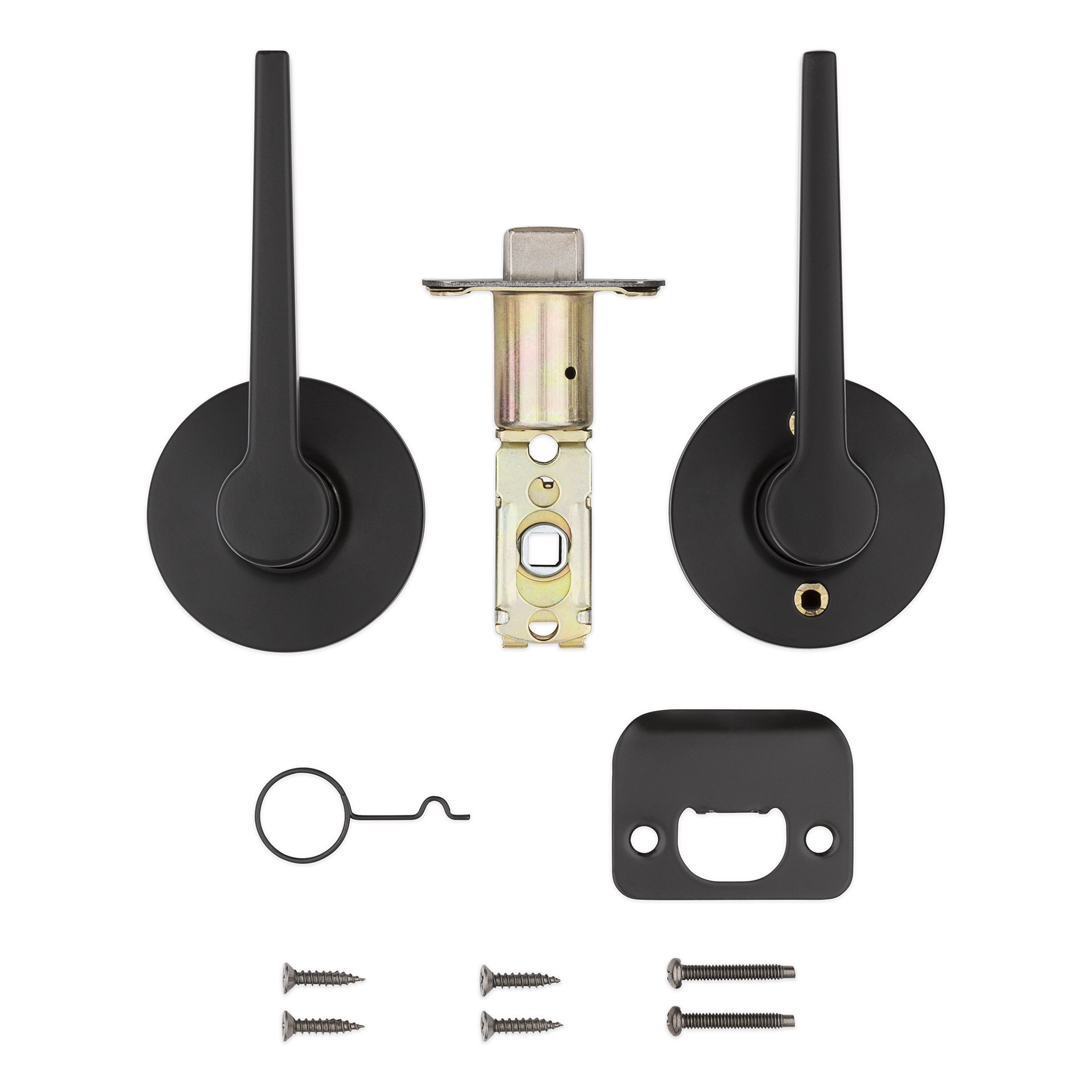 slide 5 of 6, RELIABILT Dallas Matte Black Interior or Hall/Closet Passage Door Handle Contractor Pack 6 -Pack, 1 ct