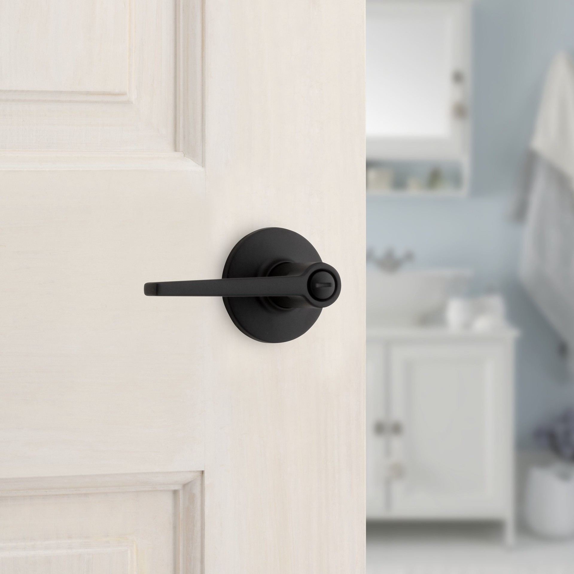 slide 3 of 6, RELIABILT Dallas Matte Black Interior or Bed/Bath Privacy Door Handle Contractor Pack 6 -Pack, 1 ct