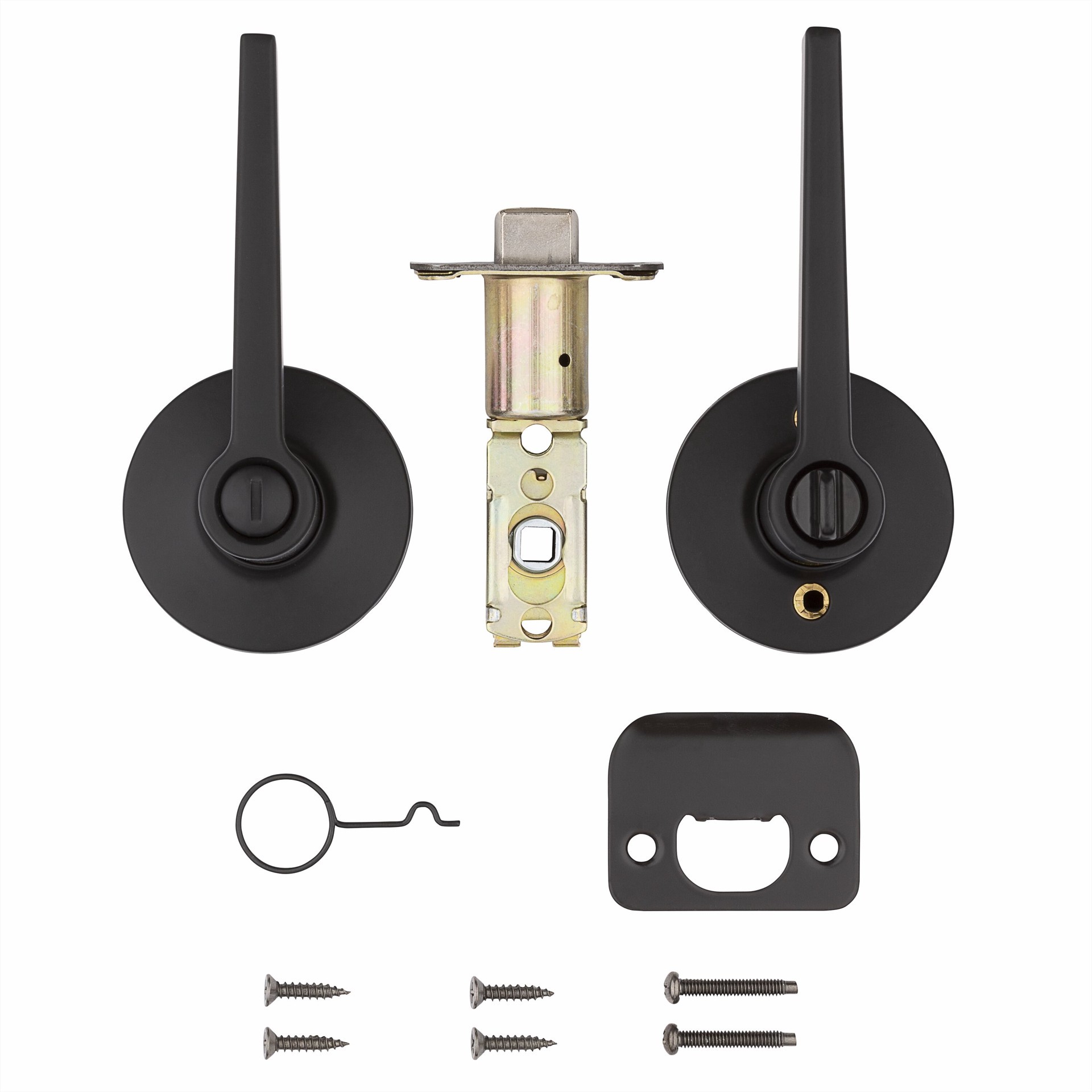 slide 6 of 6, RELIABILT Dallas Matte Black Interior or Bed/Bath Privacy Door Handle Contractor Pack 6 -Pack, 1 ct