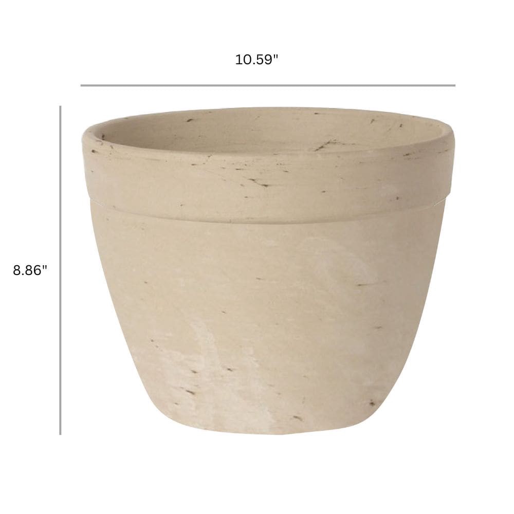 slide 2 of 4, Round 8.75-in W x 10.25-in L White Terracotta Indoor/Outdoor Planter, 1 ct
