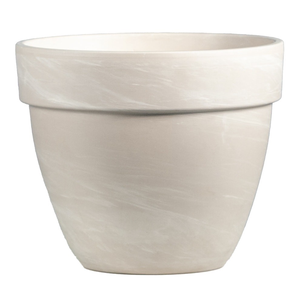 slide 4 of 5, Round 10.2-in W x 12.25-in L White Terracotta Indoor/Outdoor Planter, 1 ct