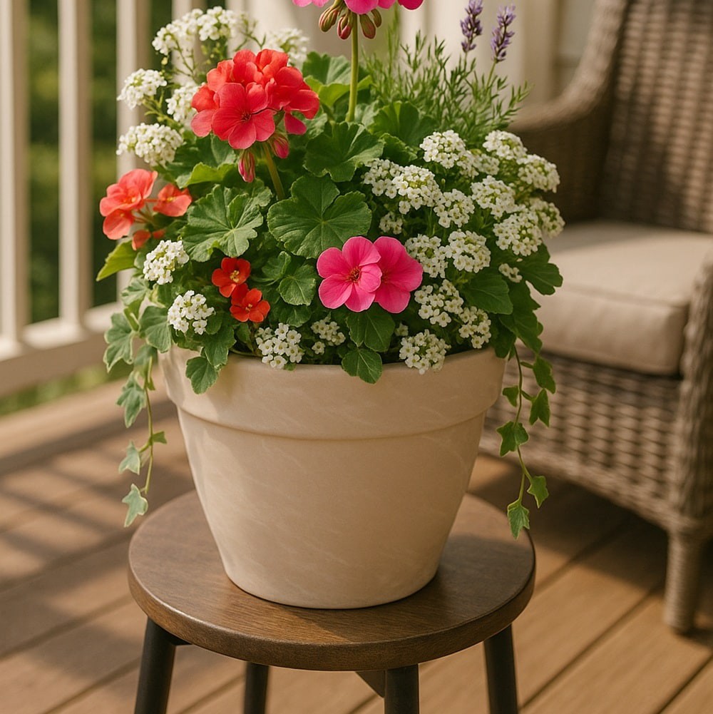 slide 5 of 5, Round 10.2-in W x 12.25-in L White Terracotta Indoor/Outdoor Planter, 1 ct