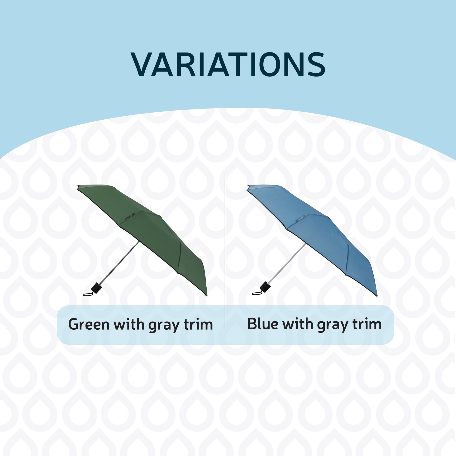 slide 6 of 6, rainbrella 42-in Water Blue Compact umbrella Umbrella, 1 ct