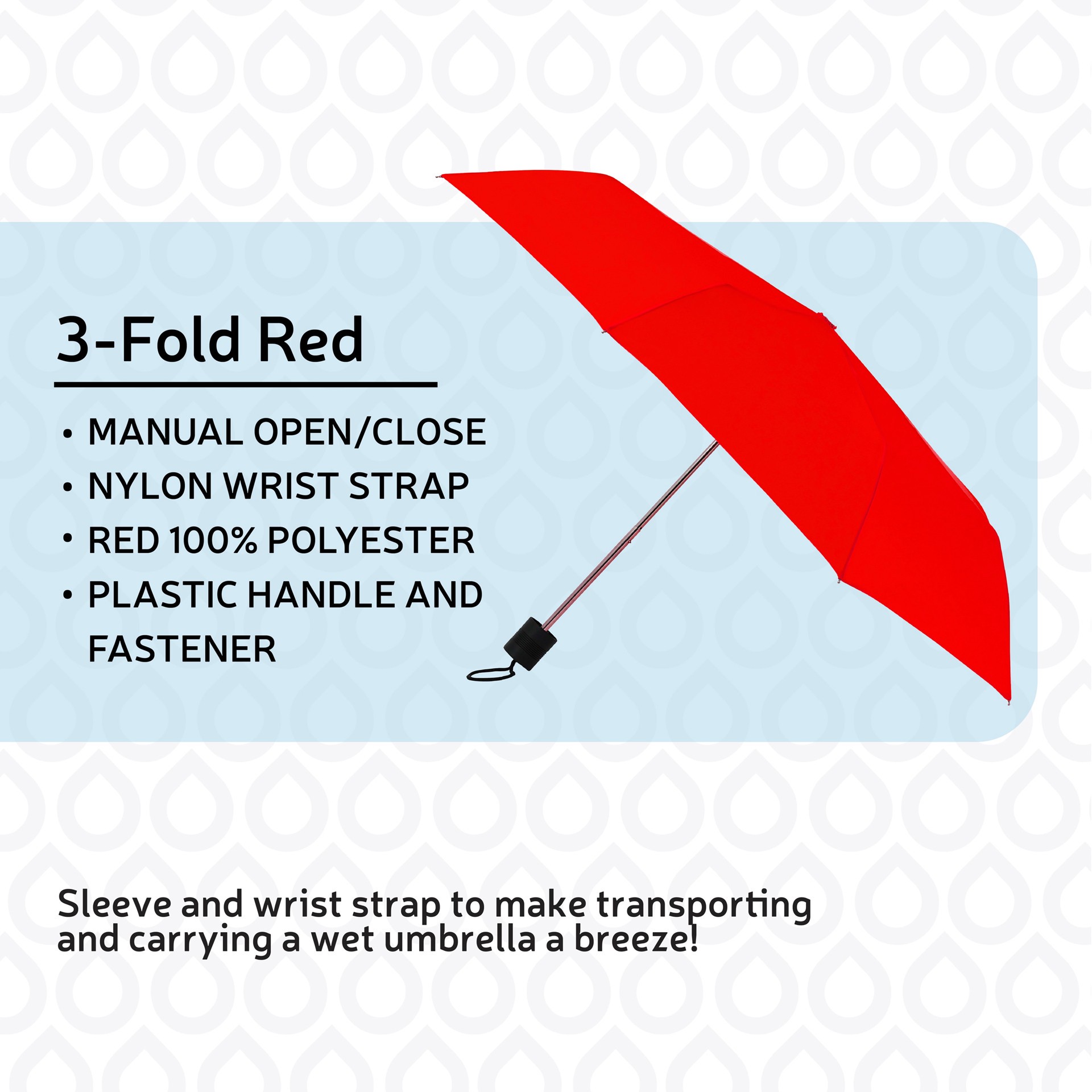 slide 5 of 6, rainbrella 42-in Red Compact umbrella Umbrella, 1 ct