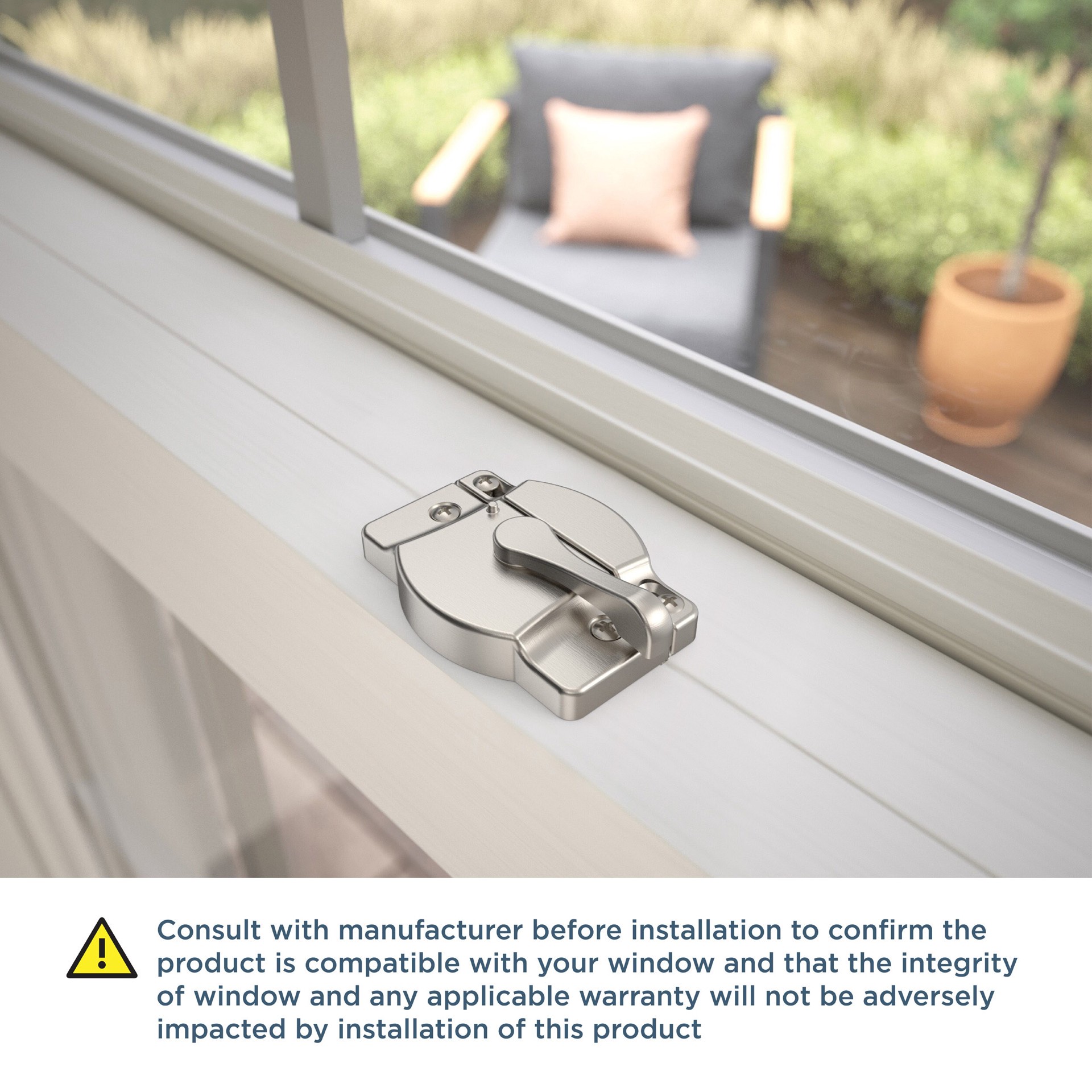 slide 4 of 6, Franklin Brass 2-1/5-in Gray Zinc Sliding Window Sash Lock, 1 ct