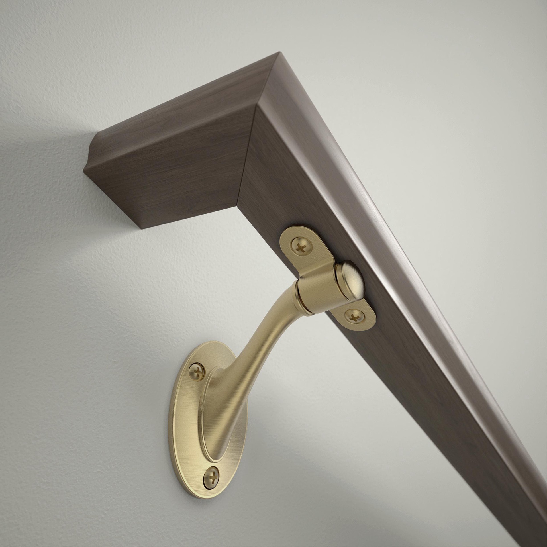 slide 2 of 6, Franklin Brass Flared Crib 1.57-in x 3.1-in Brushed Gold Finished Zinc/Steel Interior Handrail bracket, 1 ct