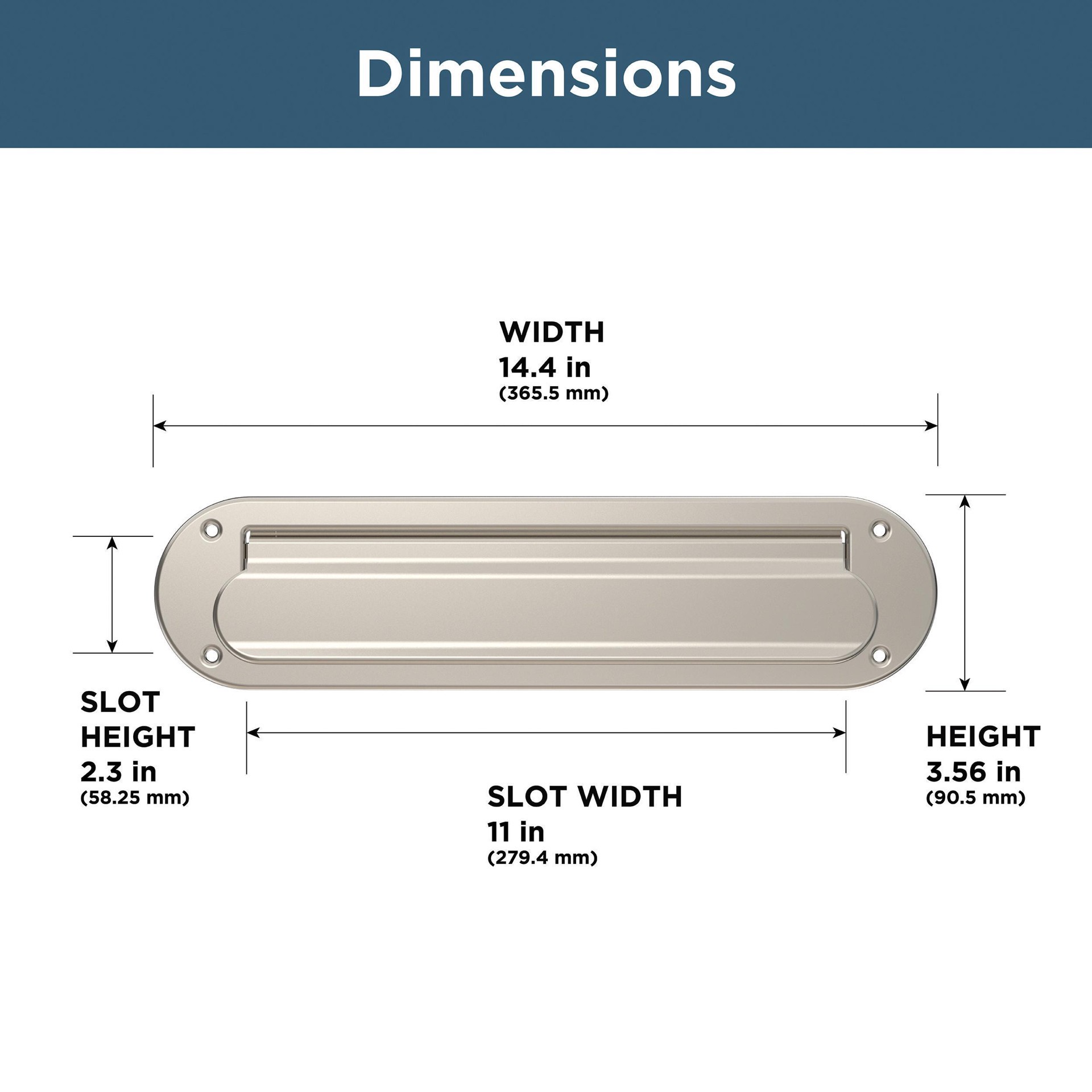 slide 6 of 6, Franklin Brass Satin Nickel Mail Slot (Mounting Hardware Included), 1 ct