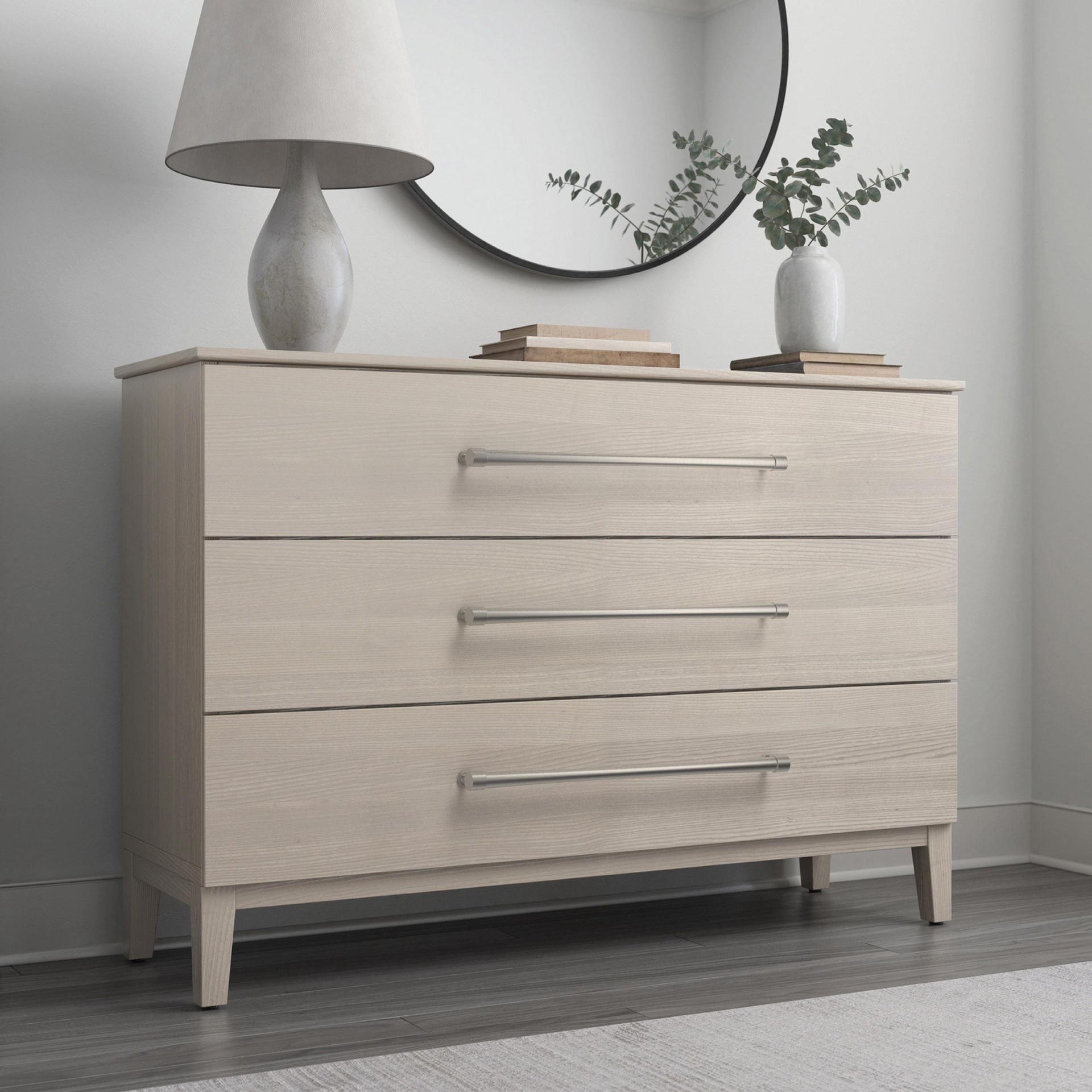 slide 4 of 6, Franklin Brass Oversized 18-in , 457mm Center to Center Satin Nickel Cylindrical Bar Appliance Drawer Pulls, 1 ct