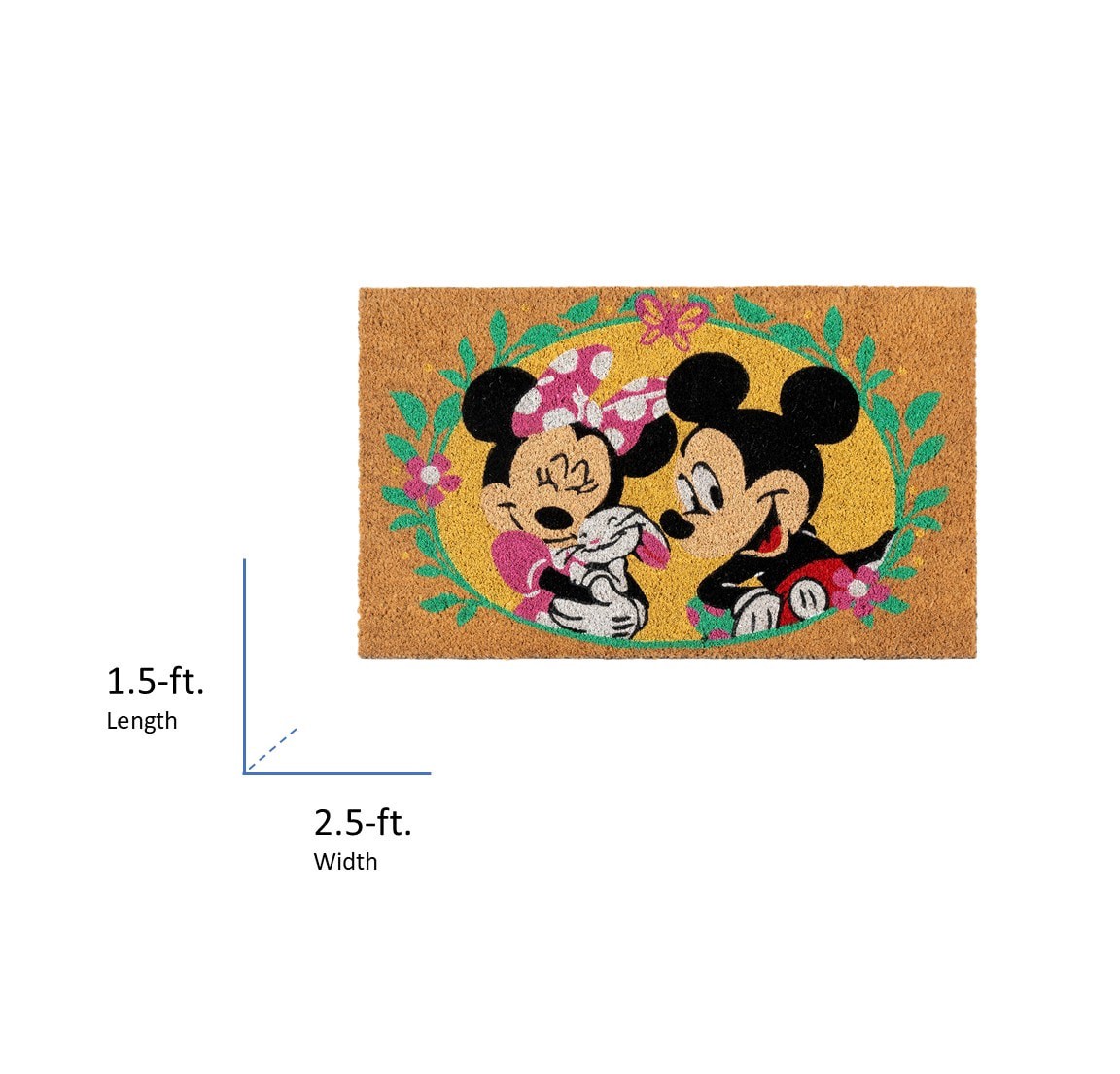 slide 5 of 5, Disney 18-in x 30-in Multi Coir Non-Slip Grip Indoor or outdoor Fall Door Mat, 1 ct