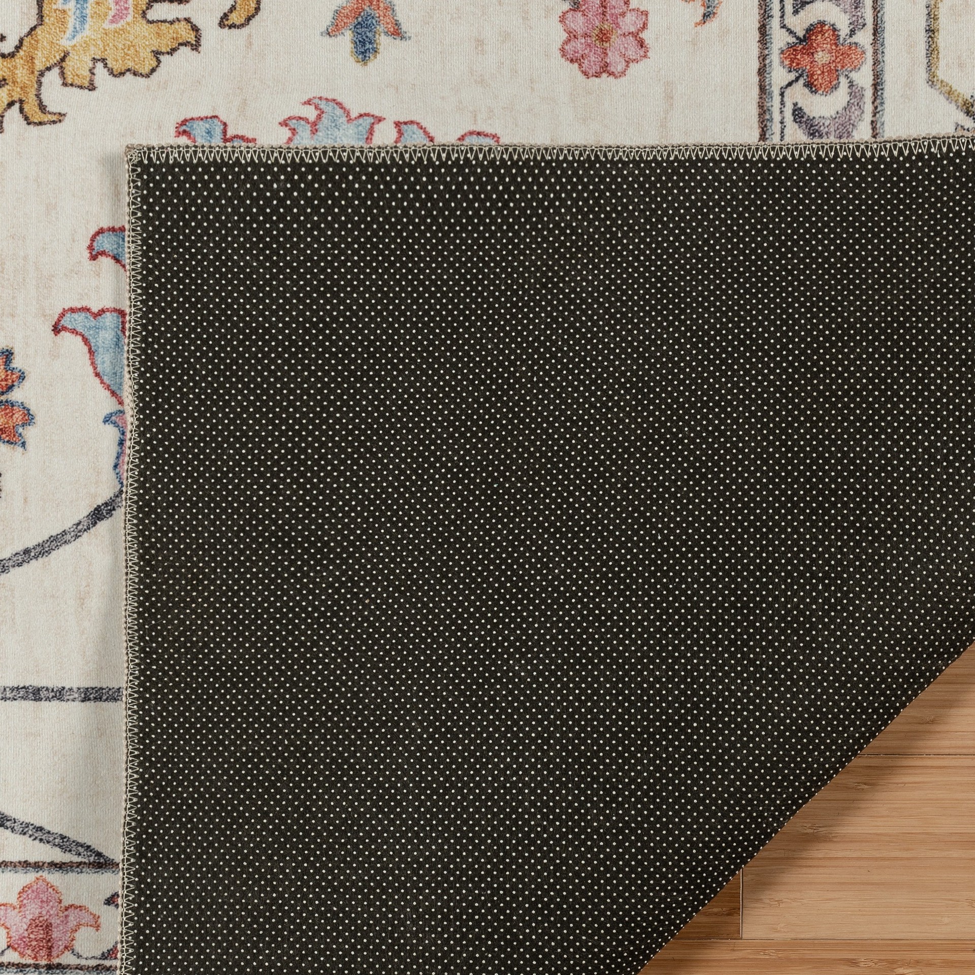 slide 4 of 6, GERTMENIAN 5 x 7 (ft) Loomed Polyester Multicolor Rectangular Indoor Floral/Botanical Oriental Spot Clean Only Pet Friendly Area rug, 1 ct