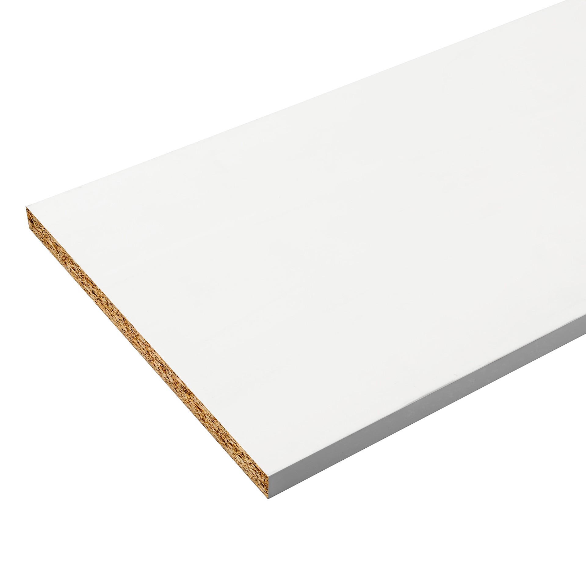slide 3 of 6, 0.75-in D x 48-in L Primed Particleboard Rectangular Shelf board, 1 ct
