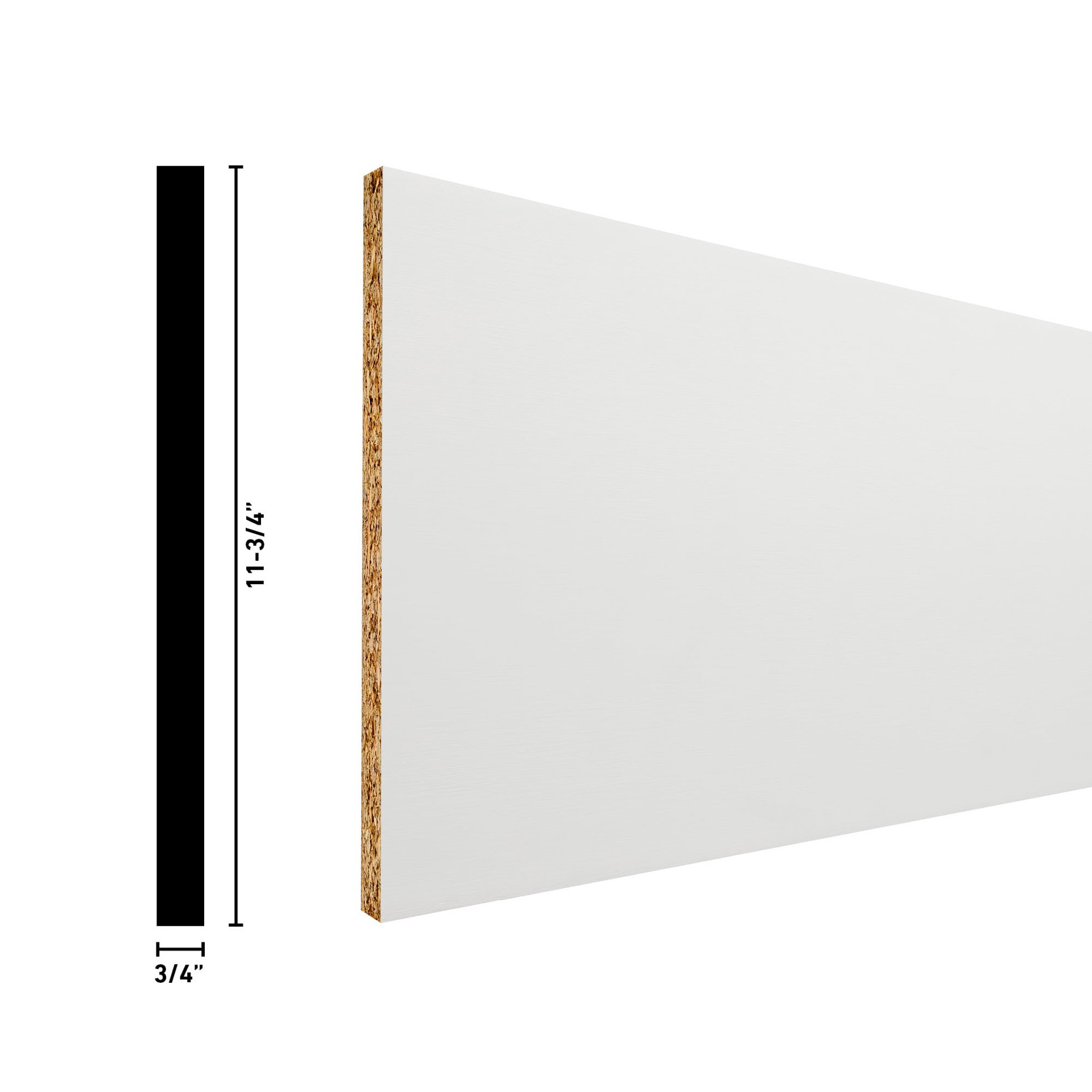 slide 4 of 6, 0.75-in D x 48-in L Primed Particleboard Rectangular Shelf board, 1 ct