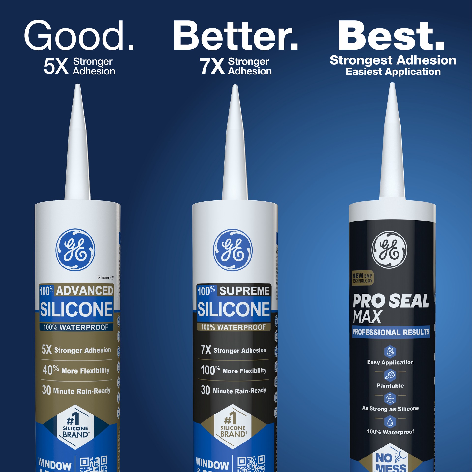 slide 2 of 6, GE Pro Seal Max 9-oz Window and Door White Paintable Advanced Sealant Caulk, 1 ct