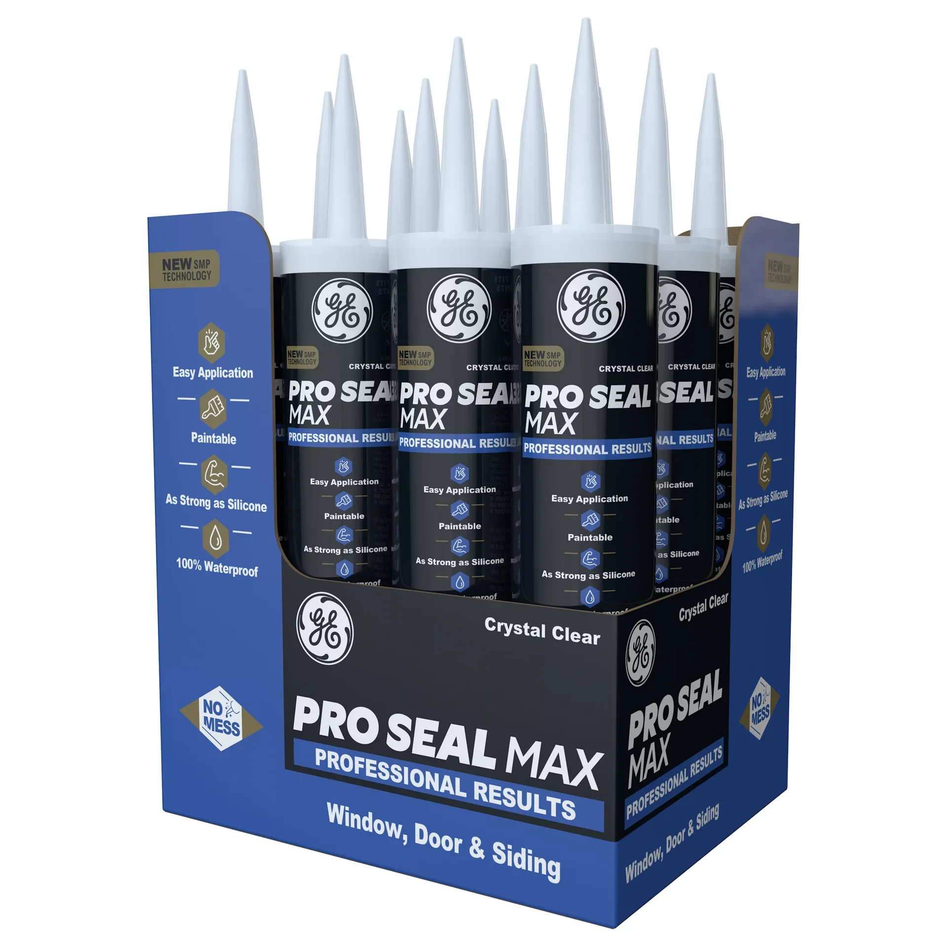 slide 4 of 6, GE Pro Seal Max 9-oz Window and Door White Paintable Advanced Sealant Caulk, 1 ct