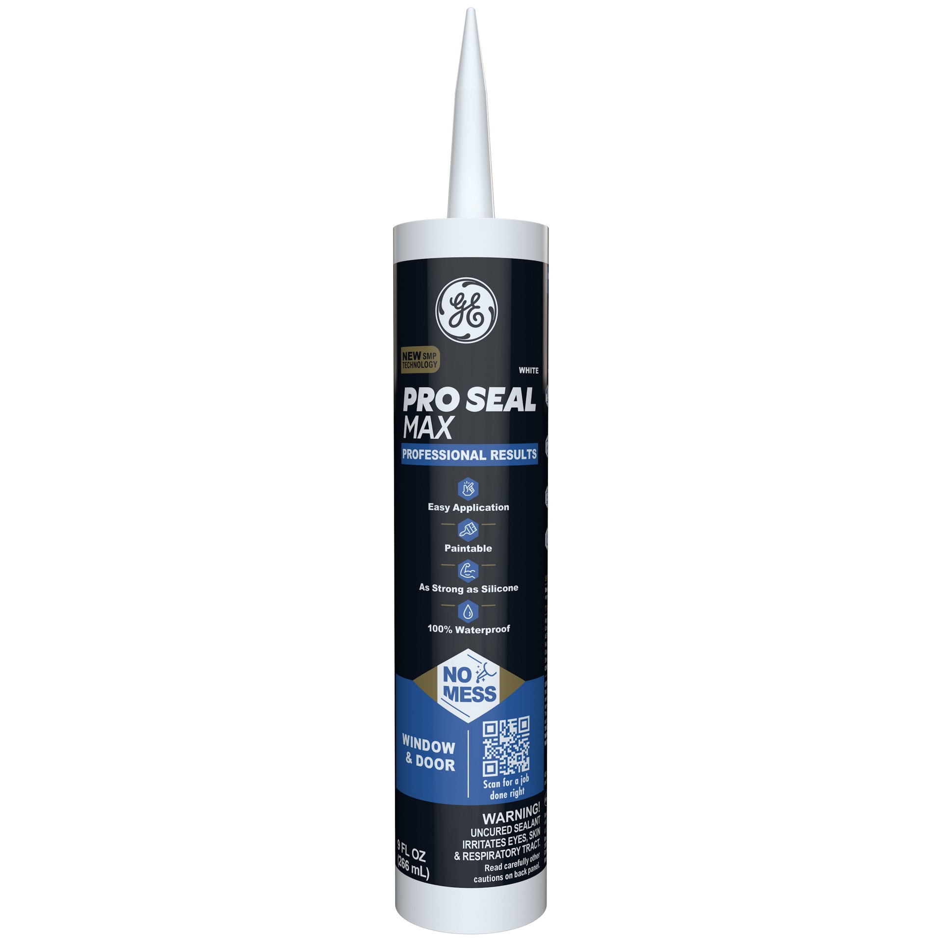 slide 1 of 6, GE Pro Seal Max 9-oz Window and Door White Paintable Advanced Sealant Caulk, 1 ct