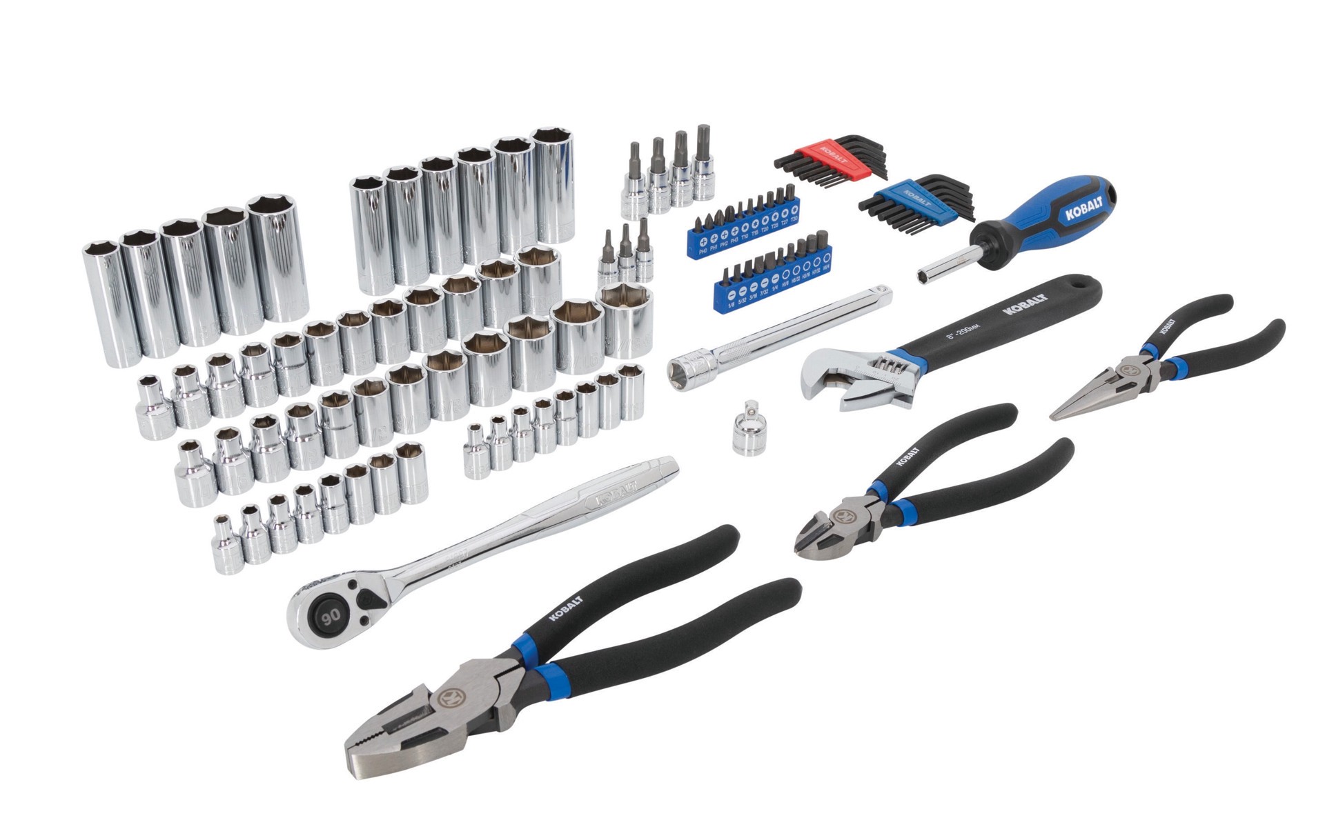 slide 2 of 6, Kobalt 102 -Piece Standard (SAE) and Metric Mechanics Tool Set with Hard Case, 1 ct