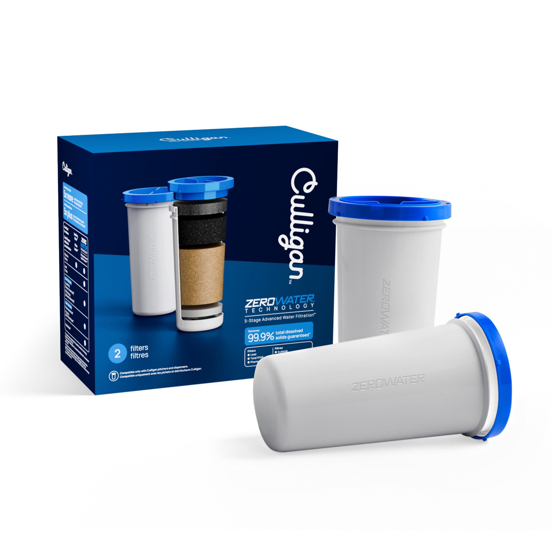 slide 2 of 6, Culligan with ZeroWater Technology Water Dispenser 1-Months Replacement Filter 2 -Pack, 1 ct